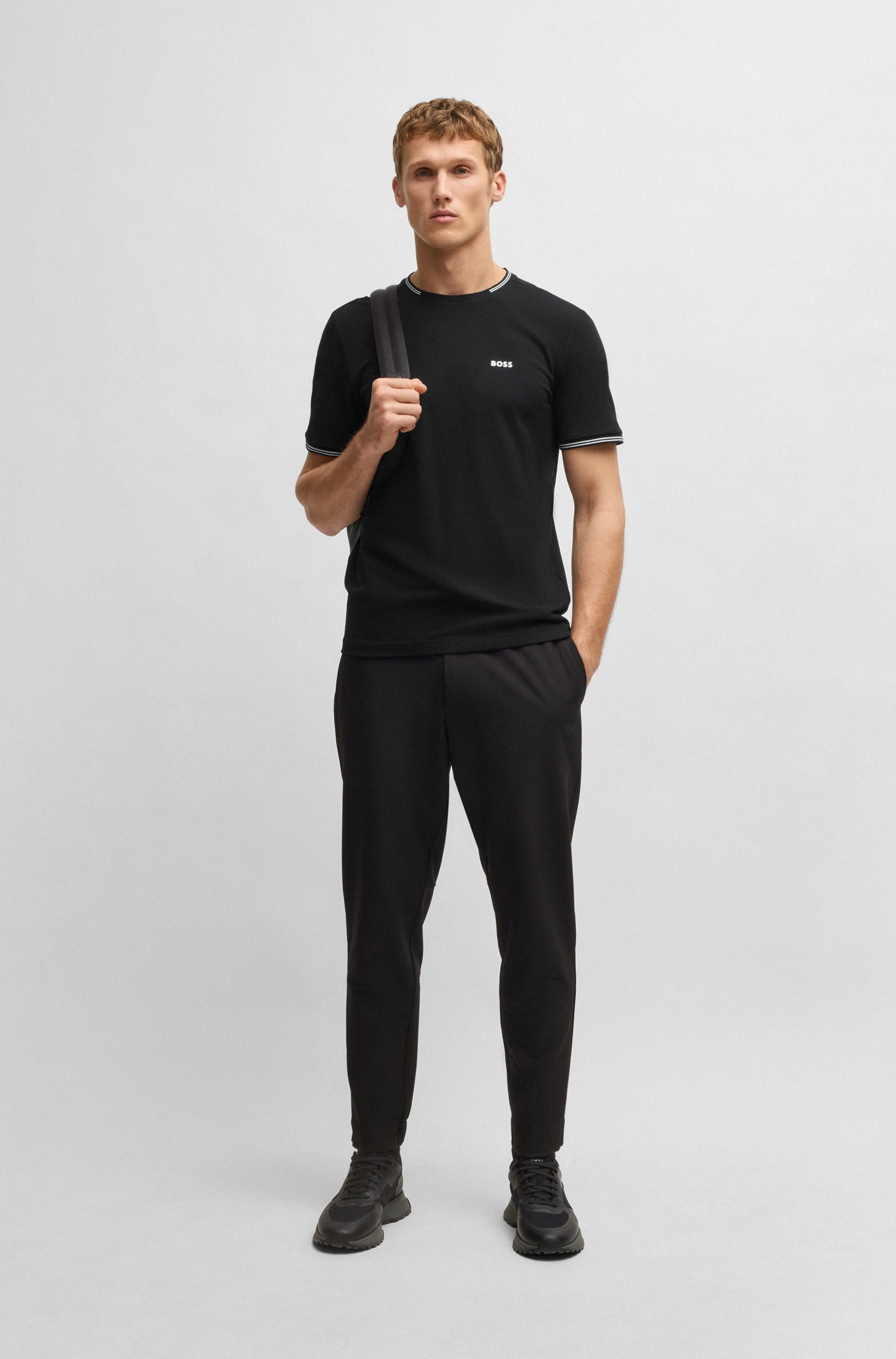 BOSS GREEN T-Shirt »Taul« aus softem Stretch-Baumwoll-Piqué, Regular Fit, Kühlend