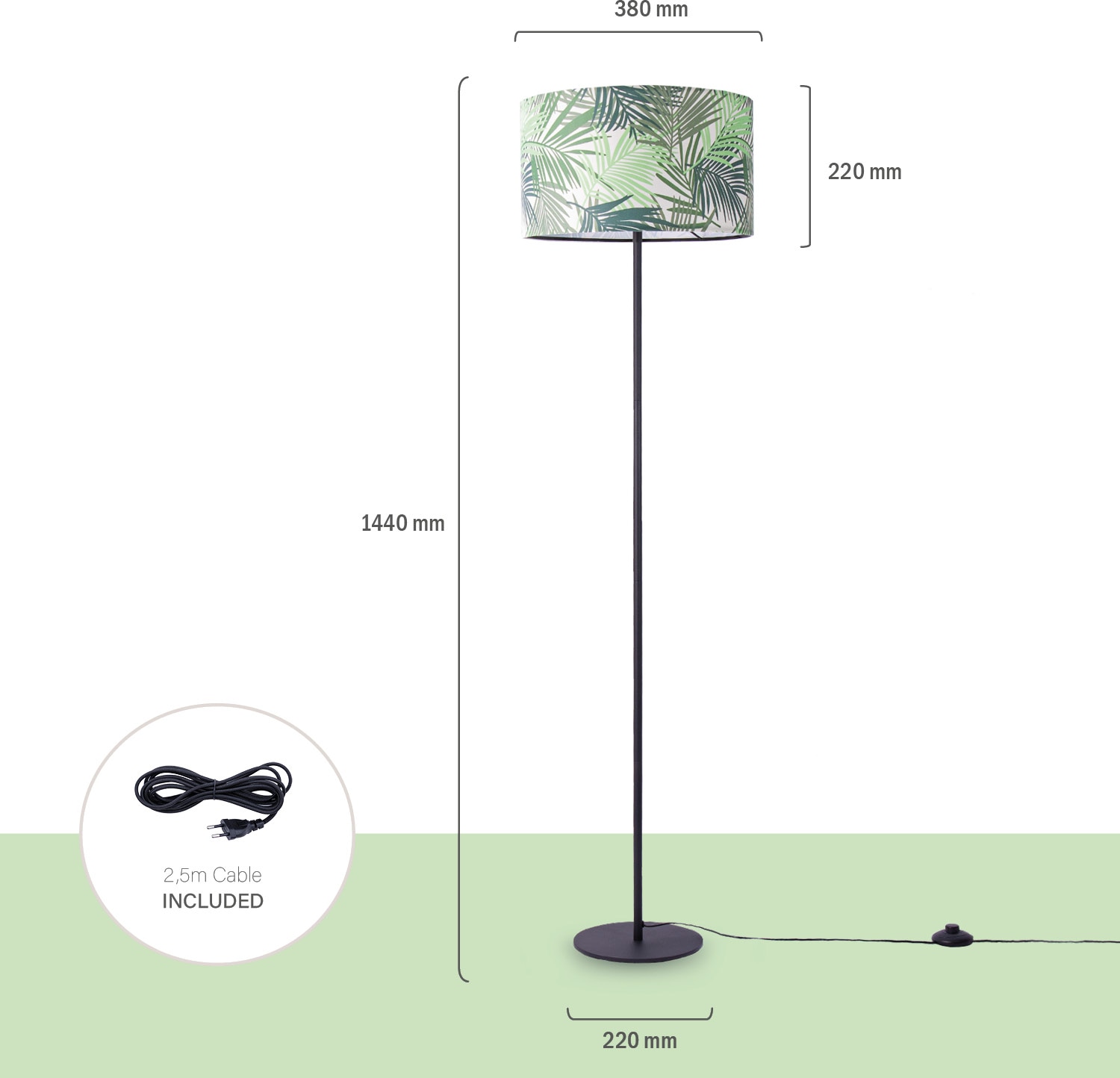 Paco Home Stehlampe »Ostende 534«, 1 flammig, Leuchtmittel E27 | ohne Leuchtmittel, Stehleuchte Kinderzimmer Lampe Leselampe Deko Wohnzimmer Palme