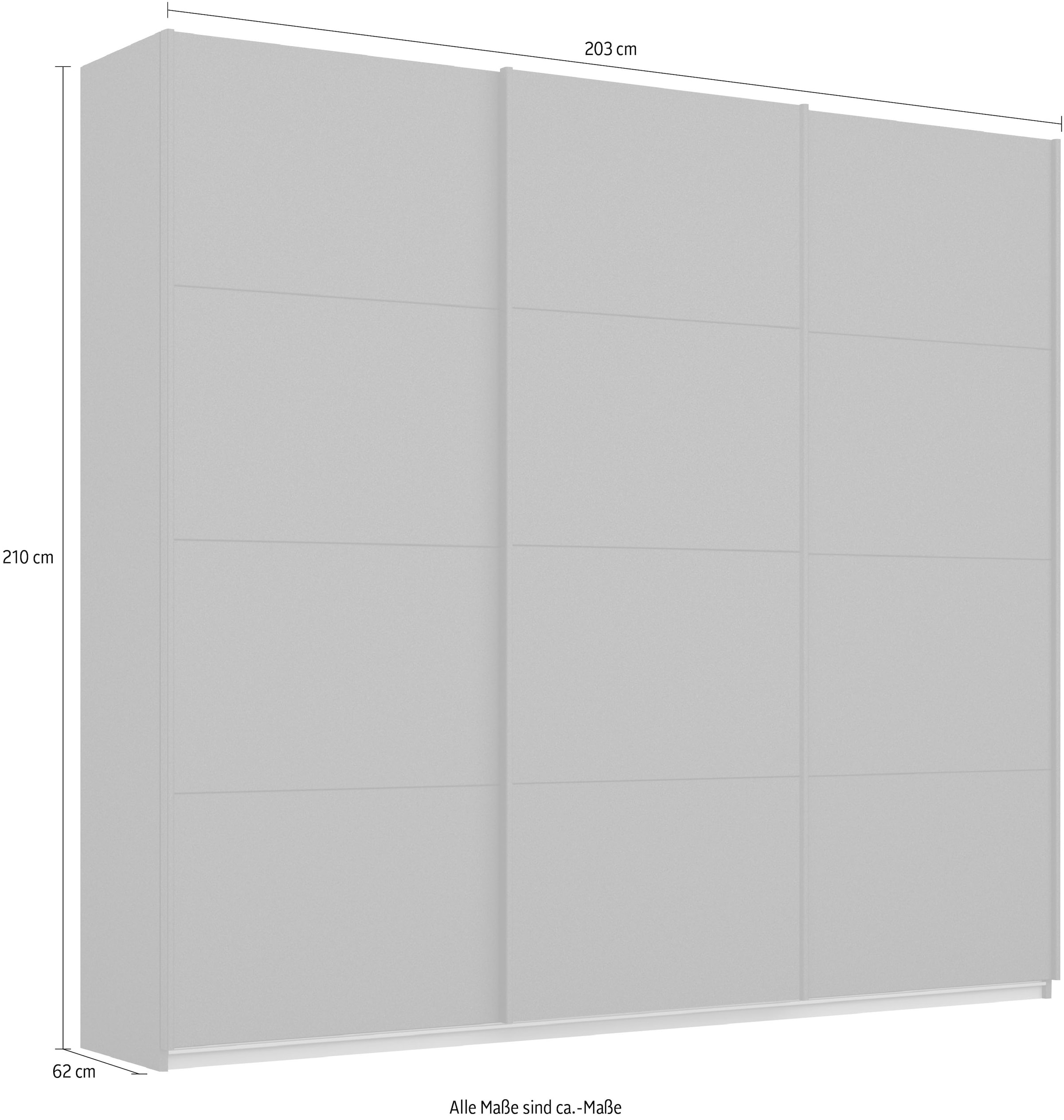 rauch Schwebetürenschrank »Kleiderschrank Schrank Garderobe TOPSELLER OTELI inkl. Inneneinteilung« Breiten 203/271/315/360 cm Höhen 210/229 cm,  mit 3 Innenschubladen sowie zusätzlichen Einlegeböden MADE IN GERMANY