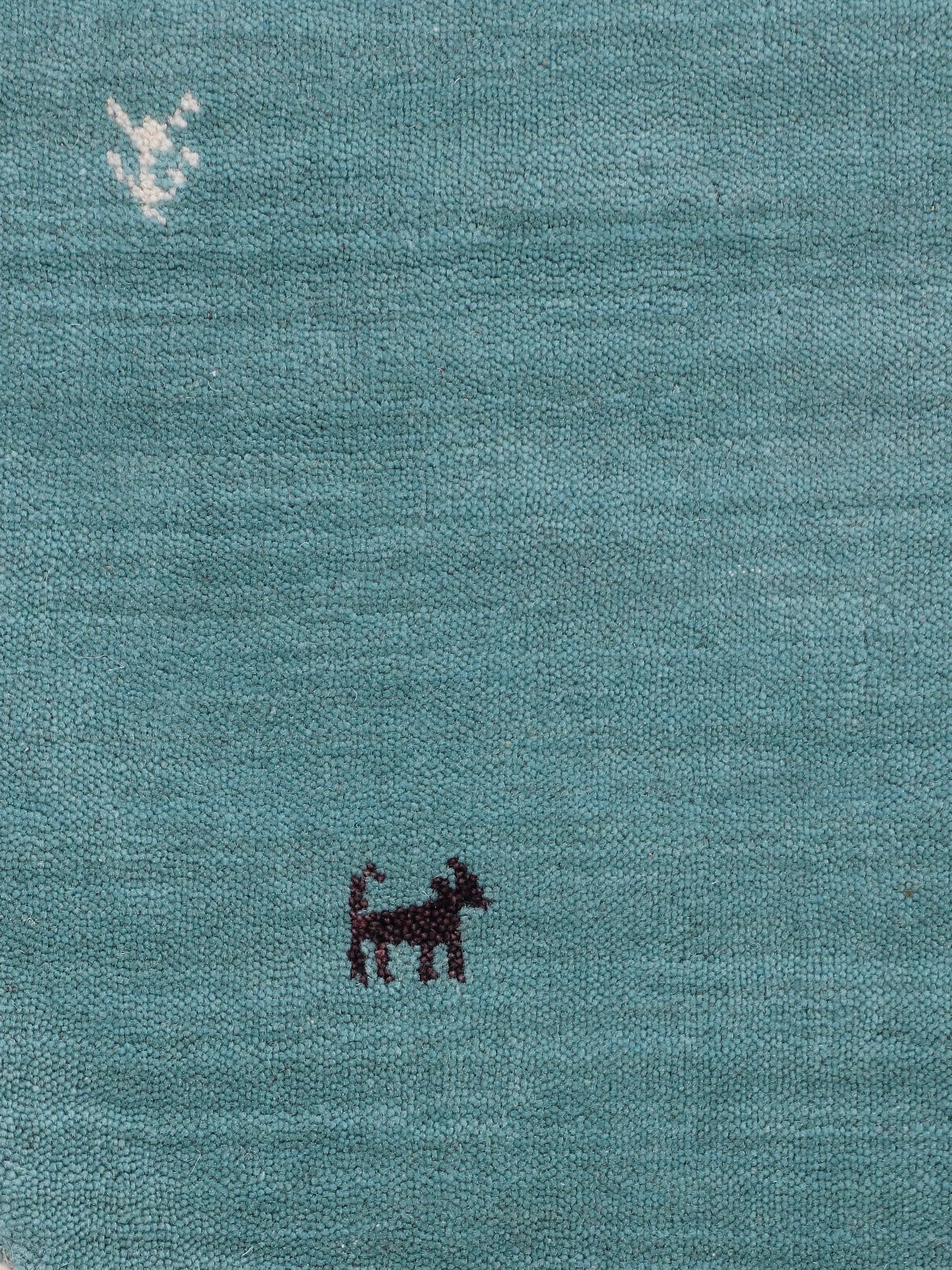 carpetfine Wollteppich »Gabbeh Uni, auch als Läufer erhältlich«, rechteckig, 15 mm Höhe, reine Wolle, handgewebt, Gabbeh Loom Tiermotiv, große Farbauswahl