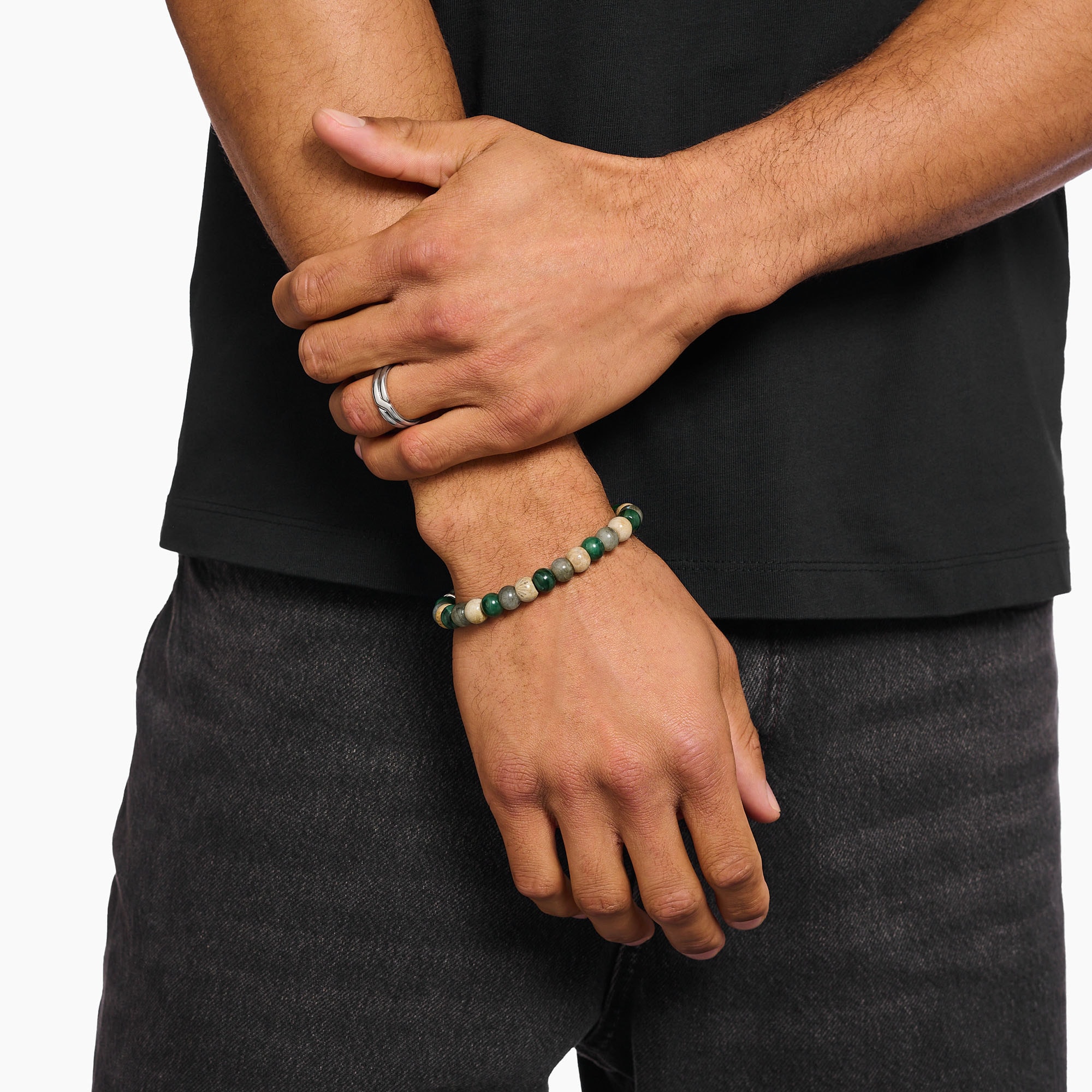 THOMAS SABO Armband »Bead Armband« mit Labradorit, Jaspis, Jade