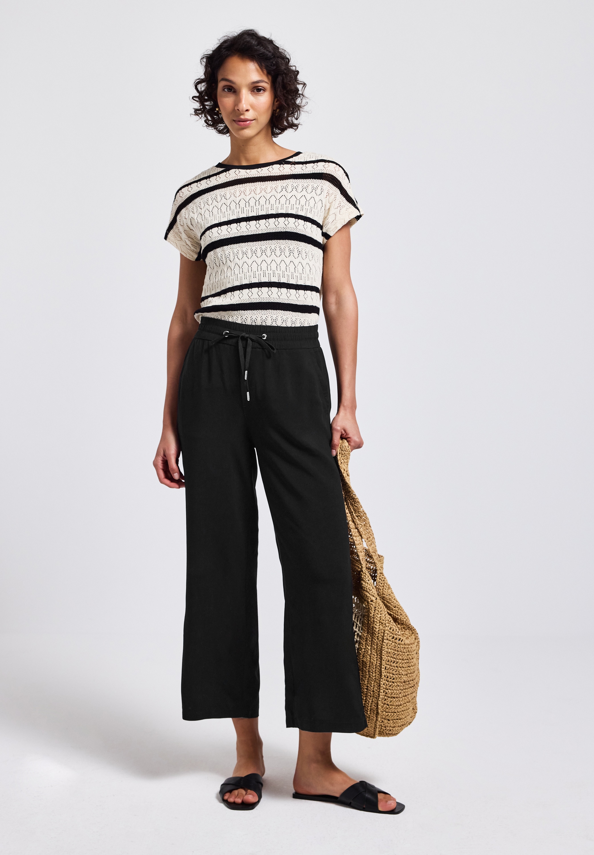 STREET ONE Stoffhose »Style Emee«, Sommerhose mit elastischem Bund mit Tunnelzug