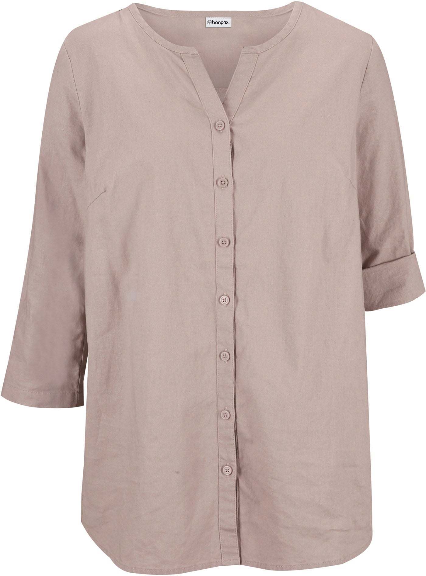 bonprix Langarmbluse »Bluse mit Leinen, 3/4 Arm« Regular Fit, für den Alltag, aus Leinen und Baumwolle