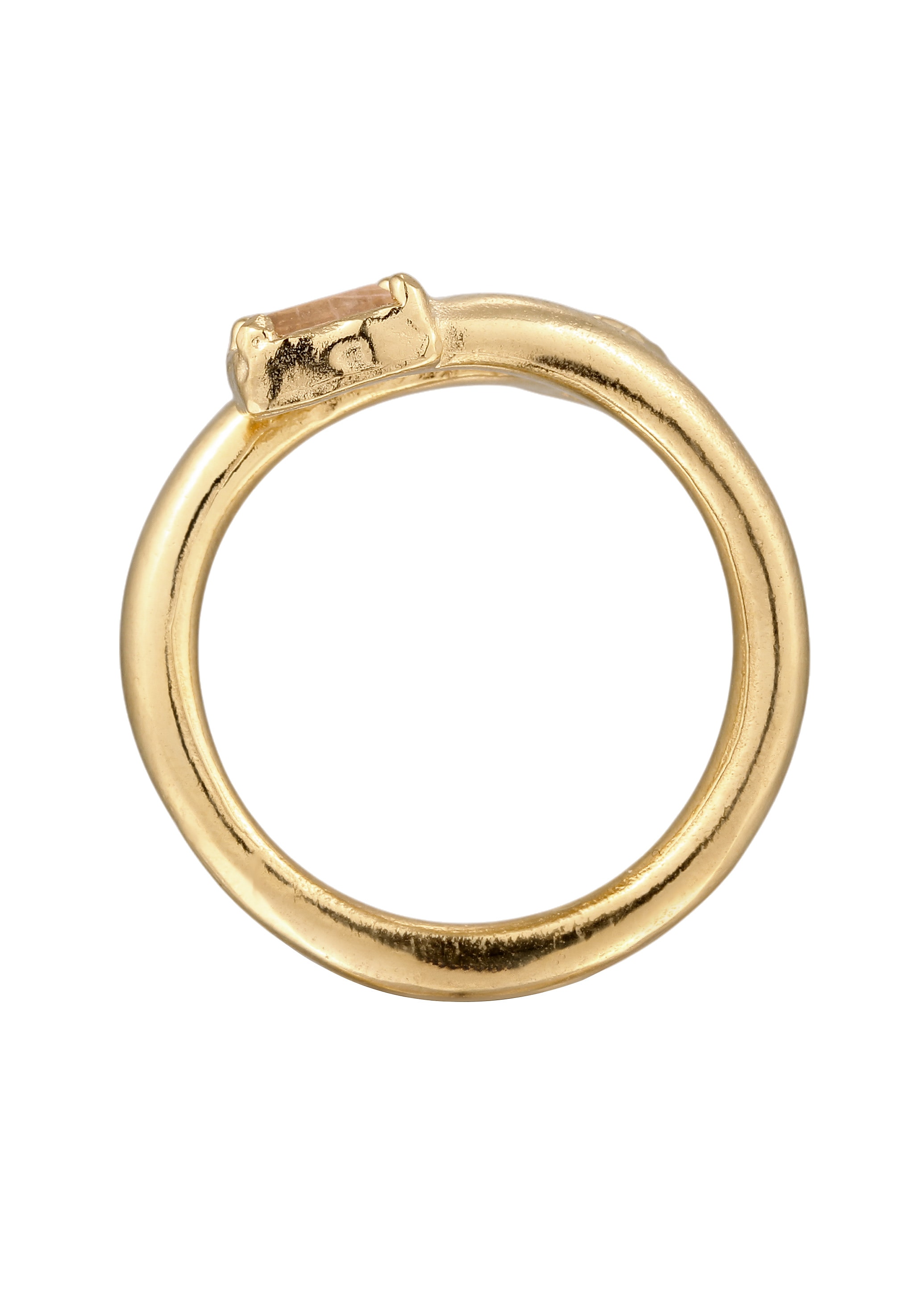 HAZE & GLORY Silberring »Ring Quarz Synthetischer Saphir Pink 925 Sterling Silber vergoldet«