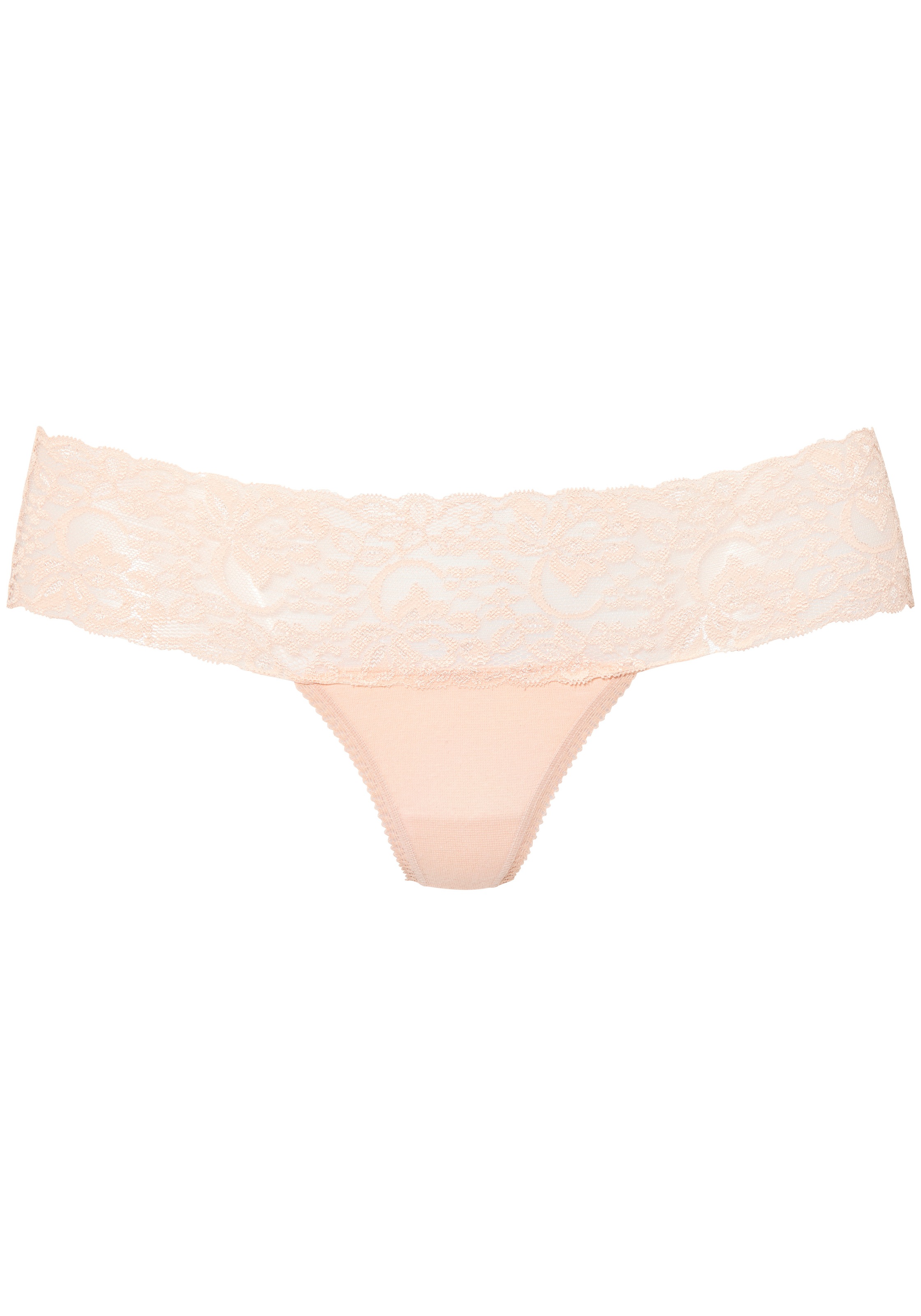 Vivance String 3er-Pack,  aus elastischer Baumwolle mit floraler Spitze