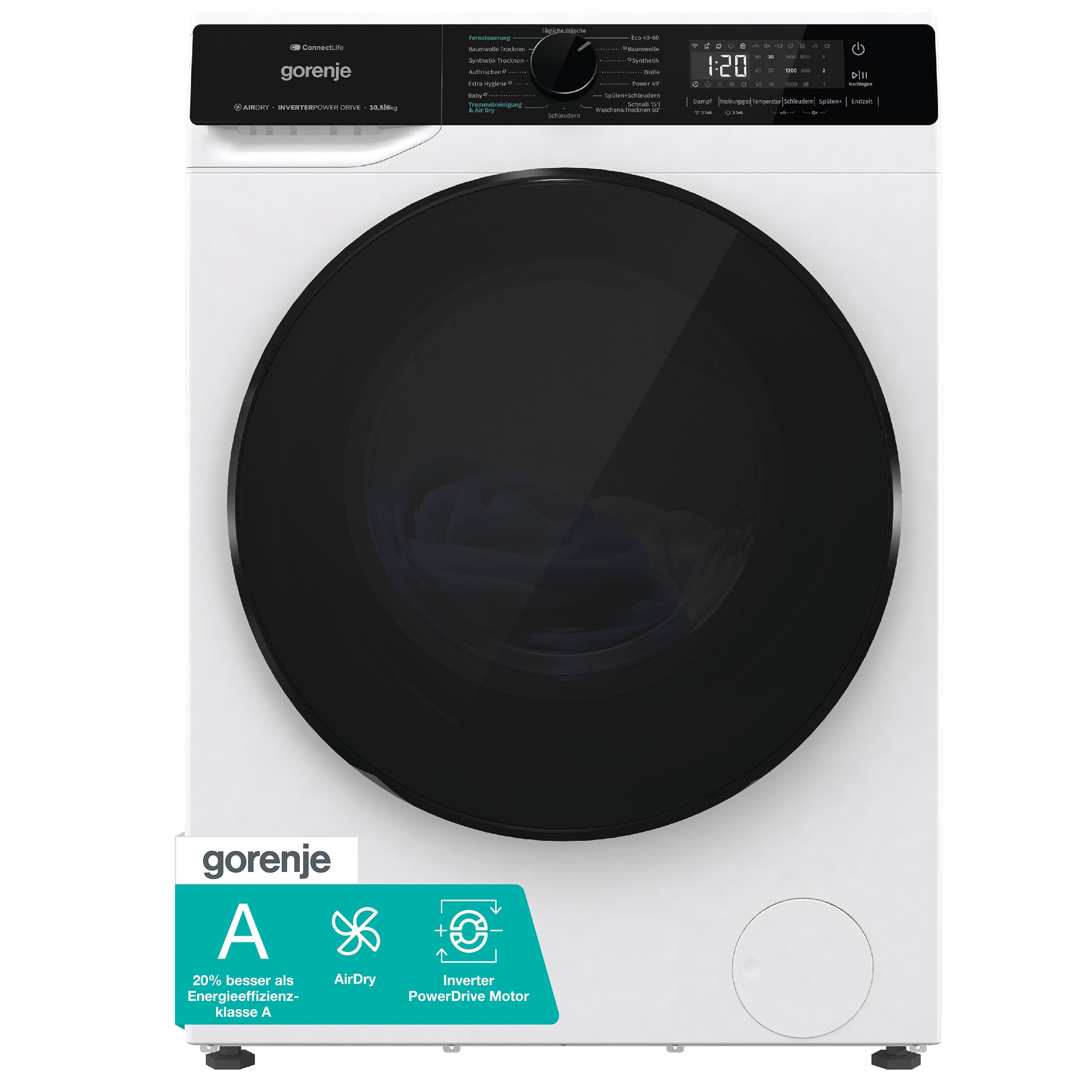 GORENJE Waschtrockner »WD2PA1X64ADW/DE« 10,5 kg /6 kg 72 dB(A) Energieklasse A-20%