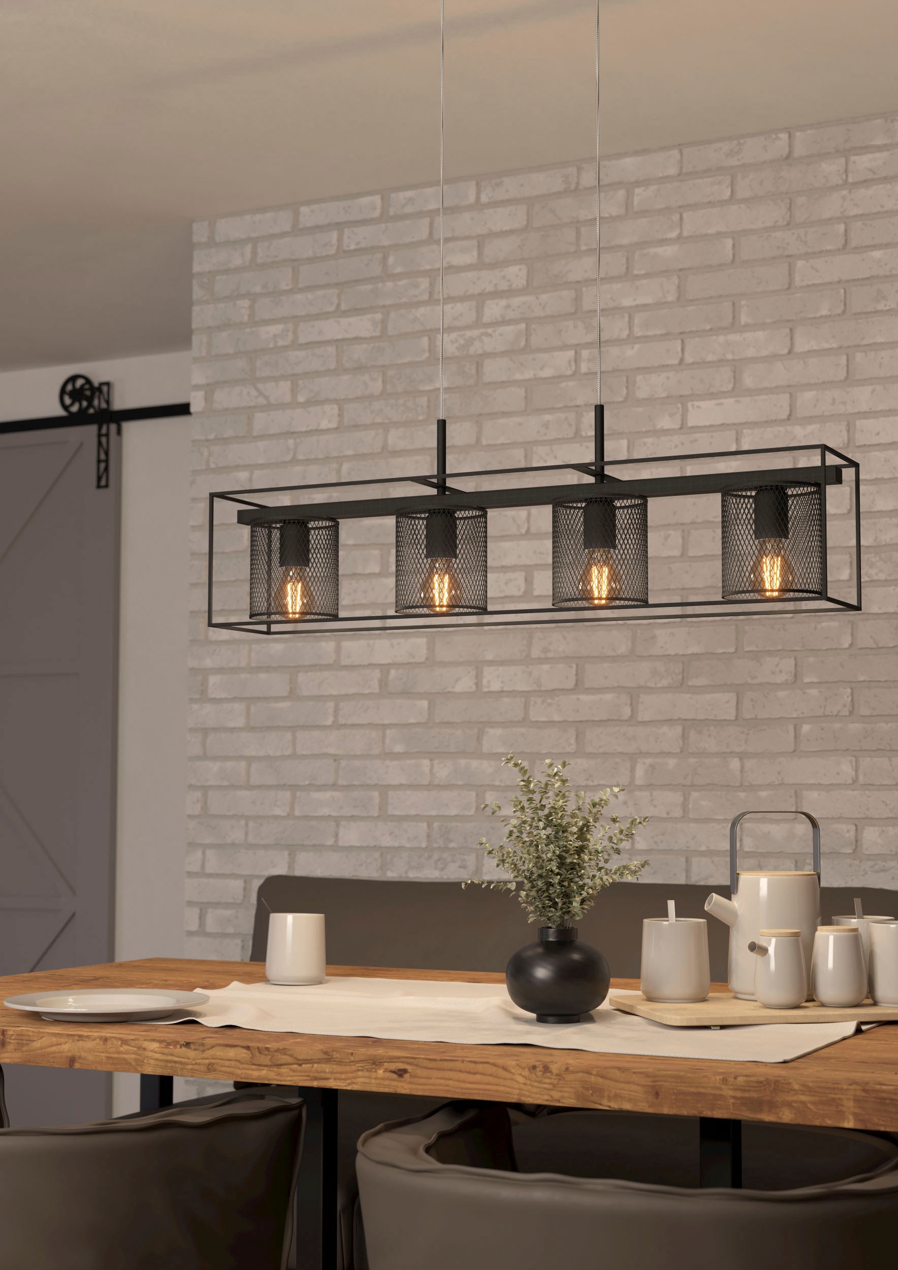 EGLO Hängeleuchte »CATTERICK« E27 1 Stk. Hängeleuchte in schwarz aus Stahl  -  exkl. E27 - 40W