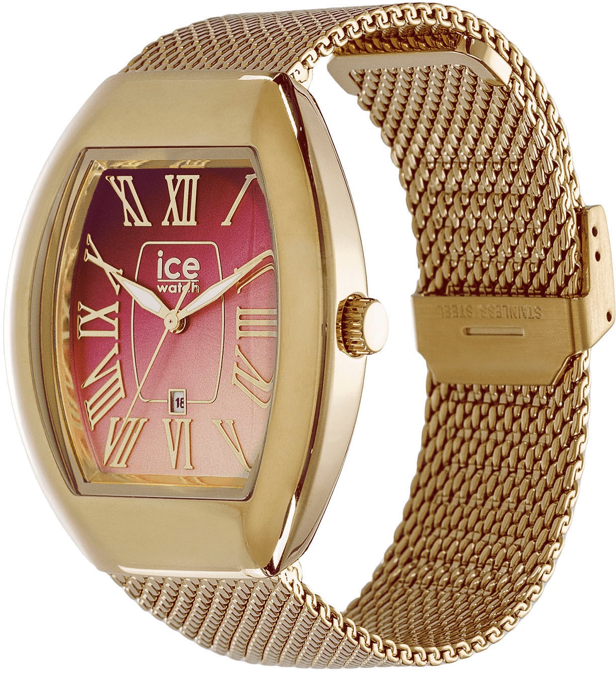 ice-watch Quarzuhr »ICE boliday - Dome - Metal - Small - 3H + Date«, Armbanduhr, Damenuhr, Edelstahlarmband, Datum, analog