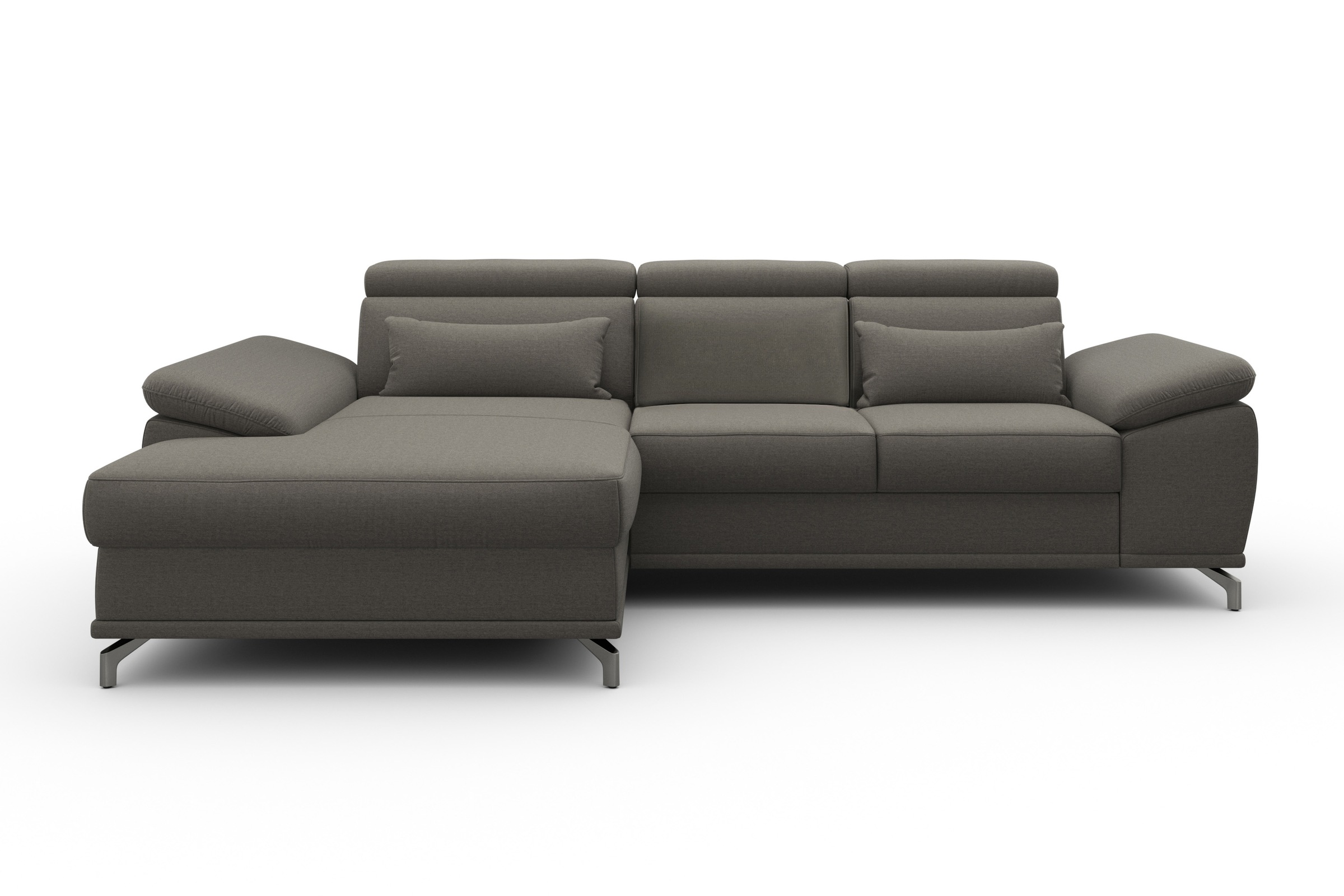 sit&more Ecksofa »Cabrio L-Form, B: 295 cm, mit Sitztiefen-, Arm- & Kopfteilverstellung« 2 Nierenkissen, Federkern, optional Bettfunktion und Stauraum