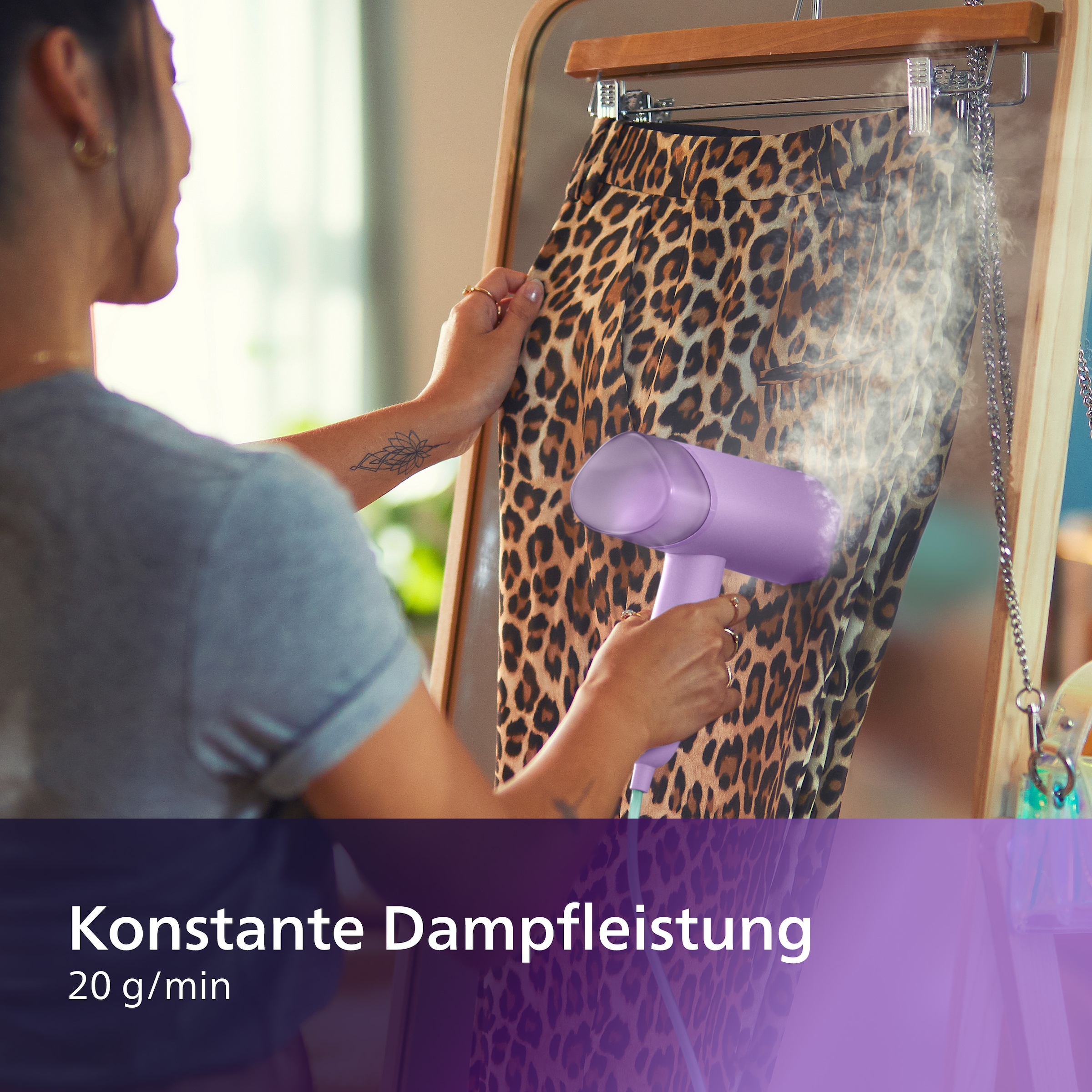 Philips Dampfbürste »STH3010, 100 ml abnehmbarer Wassertank«, 1000 W, kompakter und einklappbarer Steamer, Aufbewahrungstasche inkl.