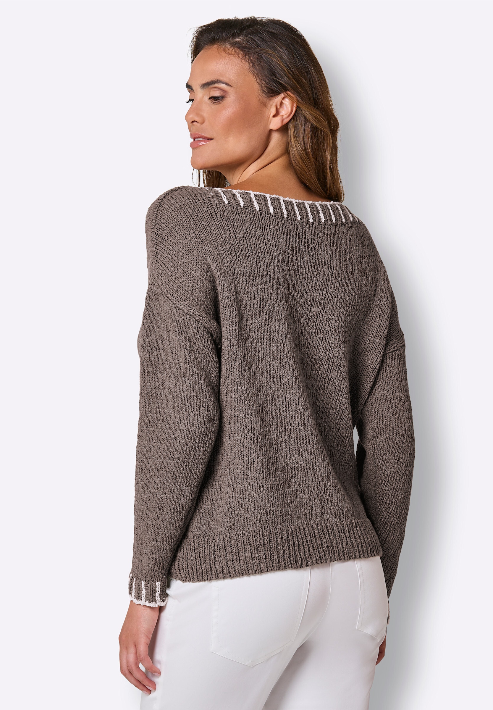 creation L Strickpullover »Leinen-Baumwoll-Pullover Baumwollpullover in Grobstrick-Qualität«