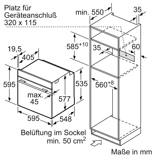 BOSCH Backofen mit Mikrowelle 8 »HNG6764B6«, mit 1-fach-Teleskopauszug, Pyrolyse-Selbstreinigung