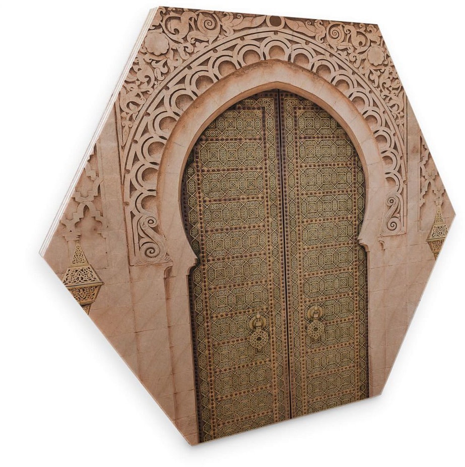 Holzbild »Marokkanische Tür Holzbild«, Tiere, (1 St., Dekorativer Kunstdruck), vintage...