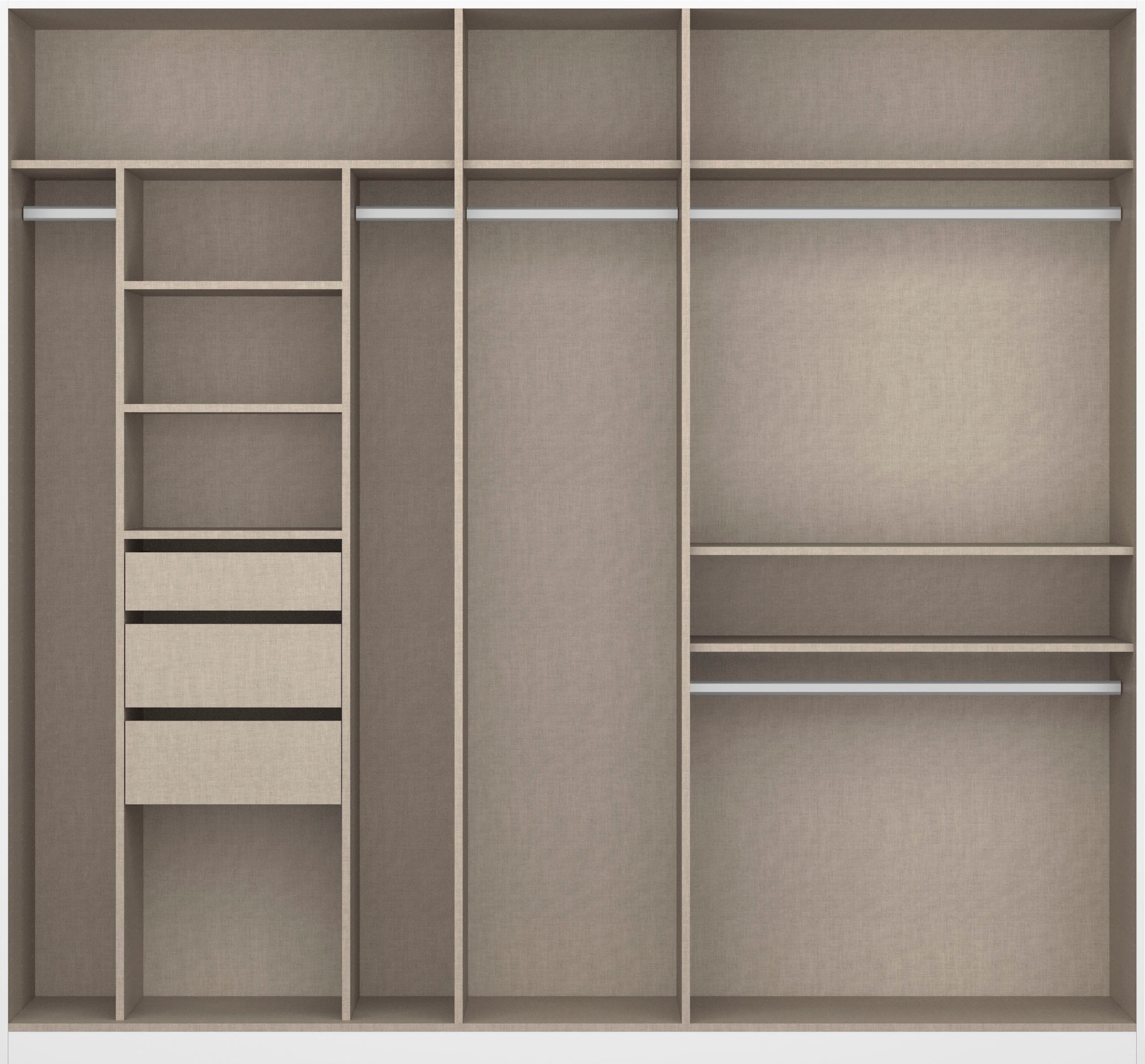 rauch Drehtürenschrank »Kleiderschrank Schrank Garderobe TOPSELLER OTELI inkl. Inneneinteilung«, (erhältlich in Breiten 91-360 cm, ab Breite 136cm inkl. Innenschubladen), mit zusätzlichen Einlegeböden, optional mit Spiegel MADE IN GERMANY