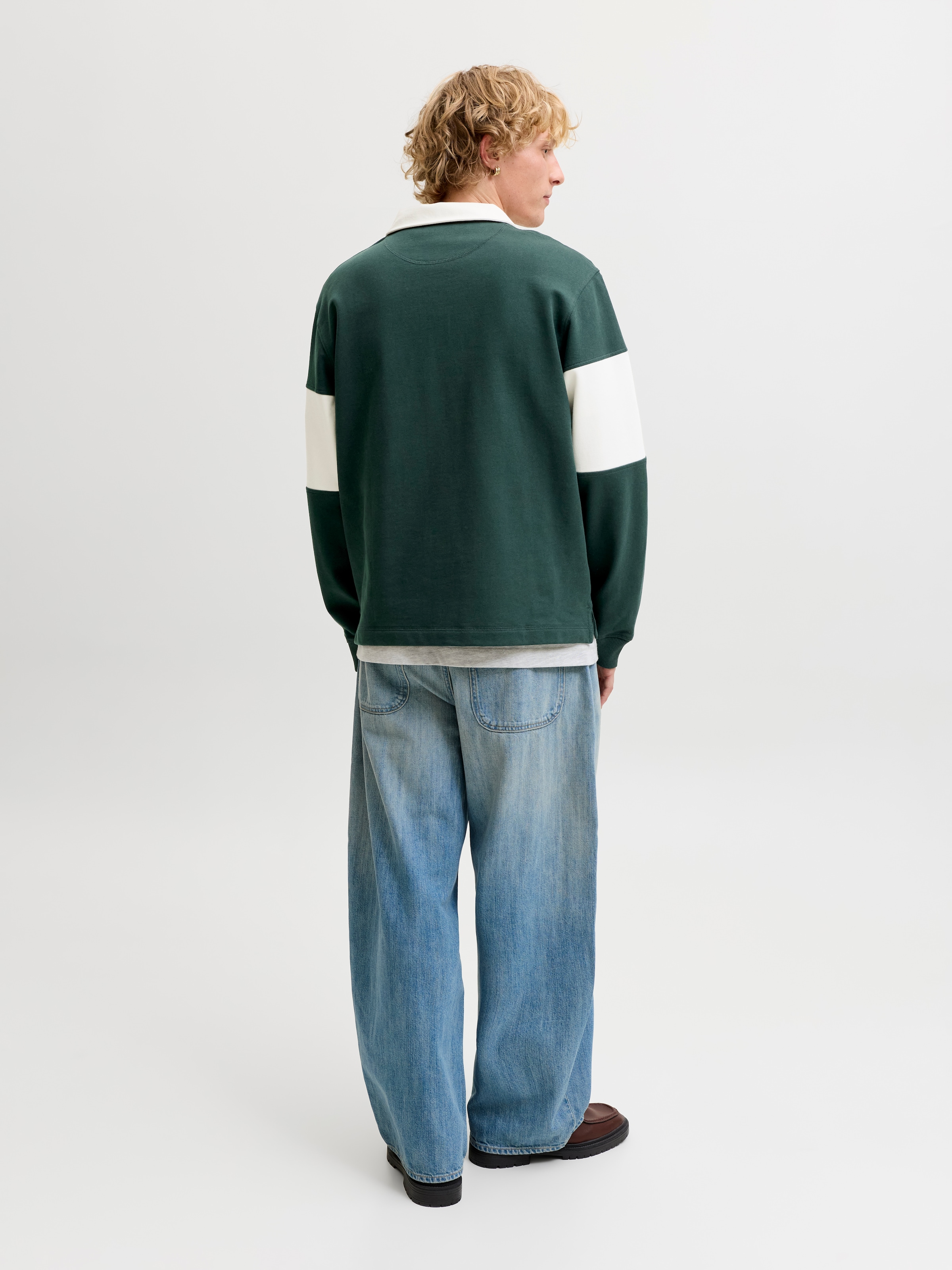 Jack & Jones Sweatshirt »JORFREDERIKSBERG BLOCKING SWEAT POLO SN«, Baumwolle, relaxed fit
