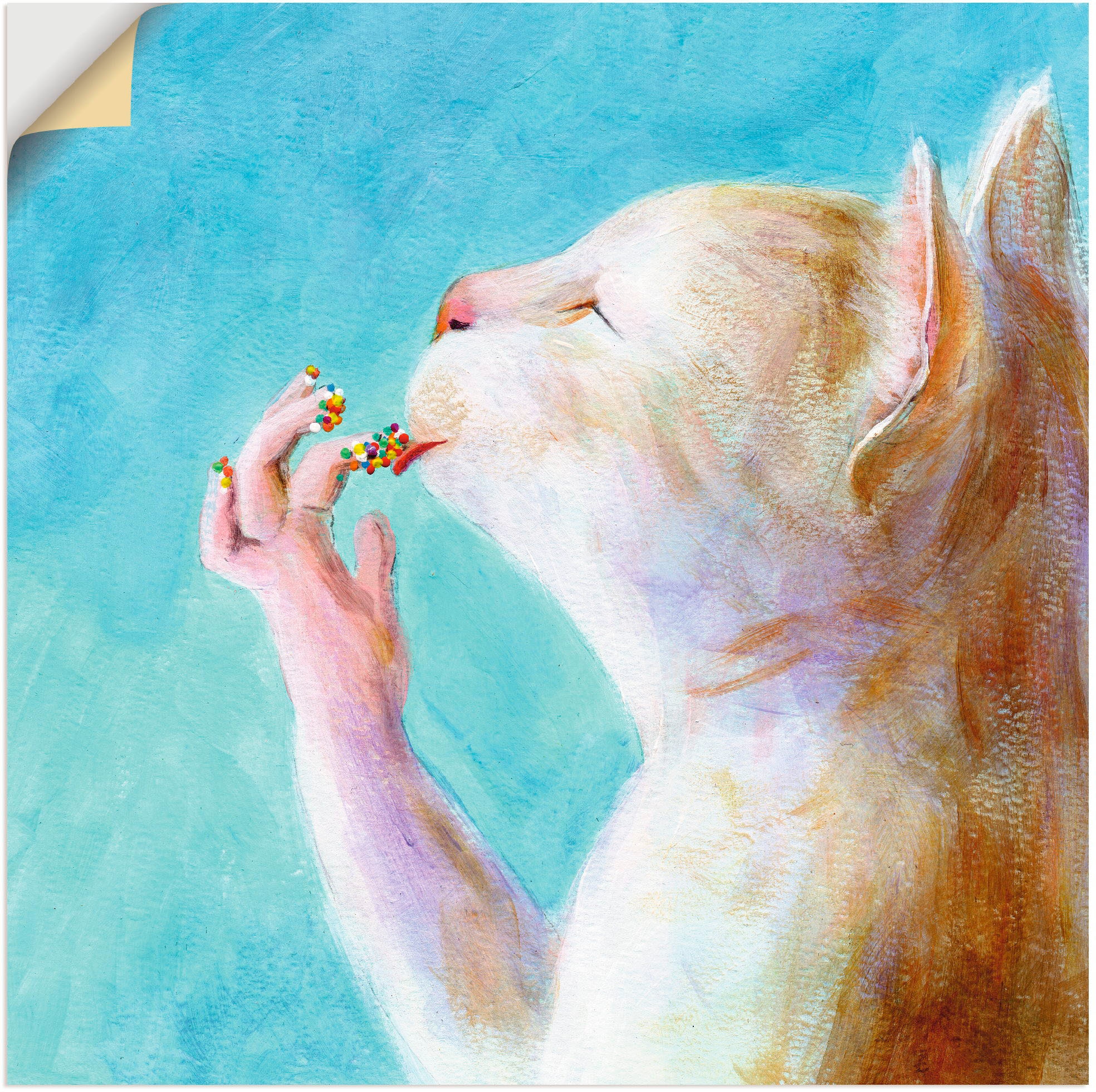 Artland Wandbild »Naschkatze«, Haustiere, als online Wandaufkleber Leinwandbild, in (1 OTTO bei Poster, Größen St.), verschied