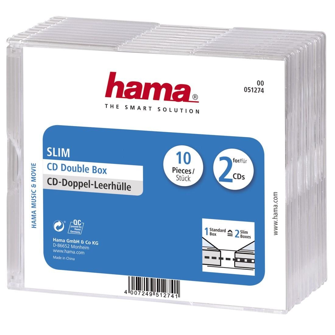 CD-Hülle »CD Leerhülle Slim Double, 10er Pack, Transparent, Hülle, Schutzcase«