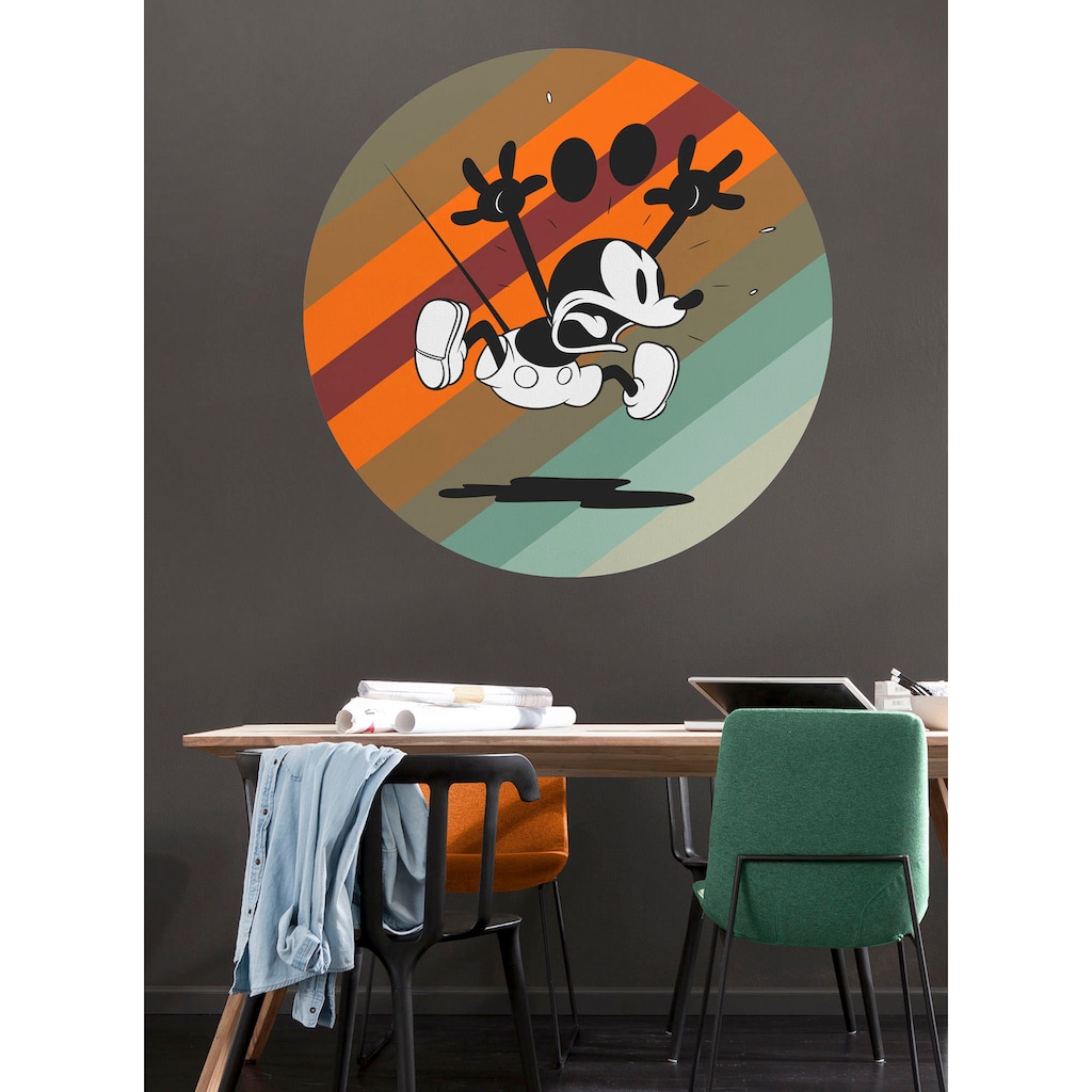 Komar Wandtattoo »Mickey Mouse up and away«, (Set, 1 St., Komar Dot), Selbstklebende und runde Vliestapete (130 g/m²) - ein Stück mit Ø Durchmesser 125 cm