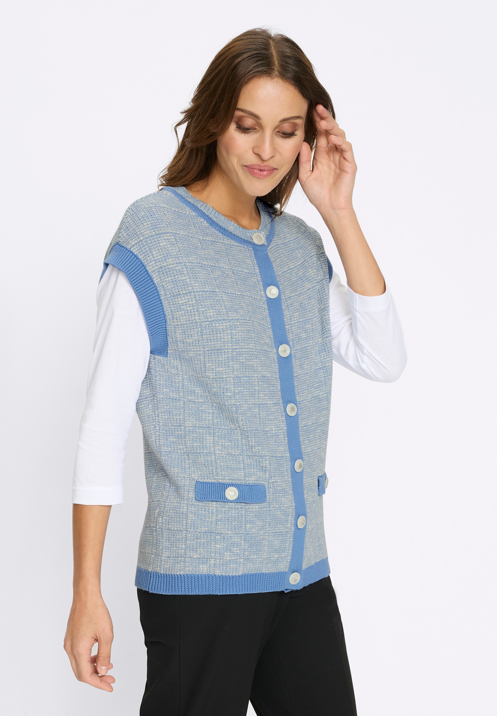 Witt Strickweste »Bouclé-Weste Strickweste mit imitierten Pattentaschen«