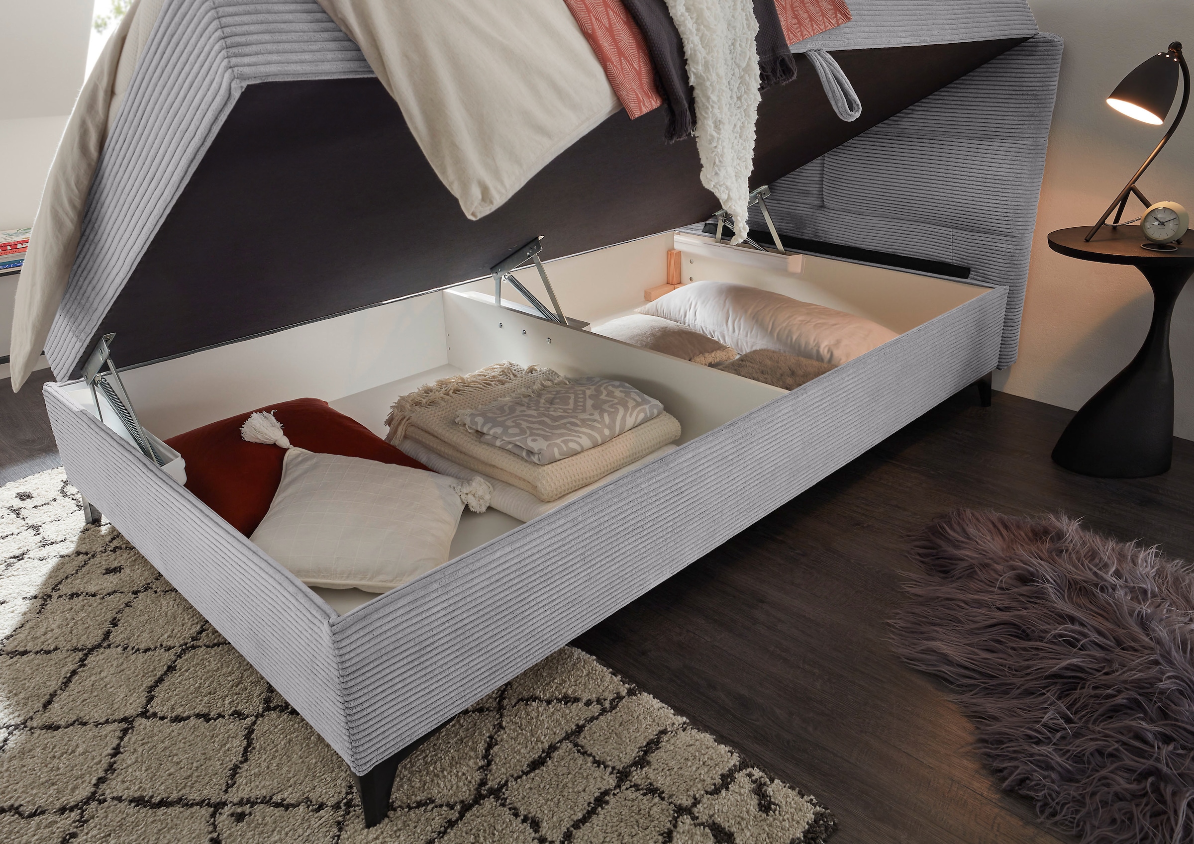 ED EXCITING DESIGN Boxbett »Andon«, mit Bettkasten, integrierter Topper, universell aufbaubar
