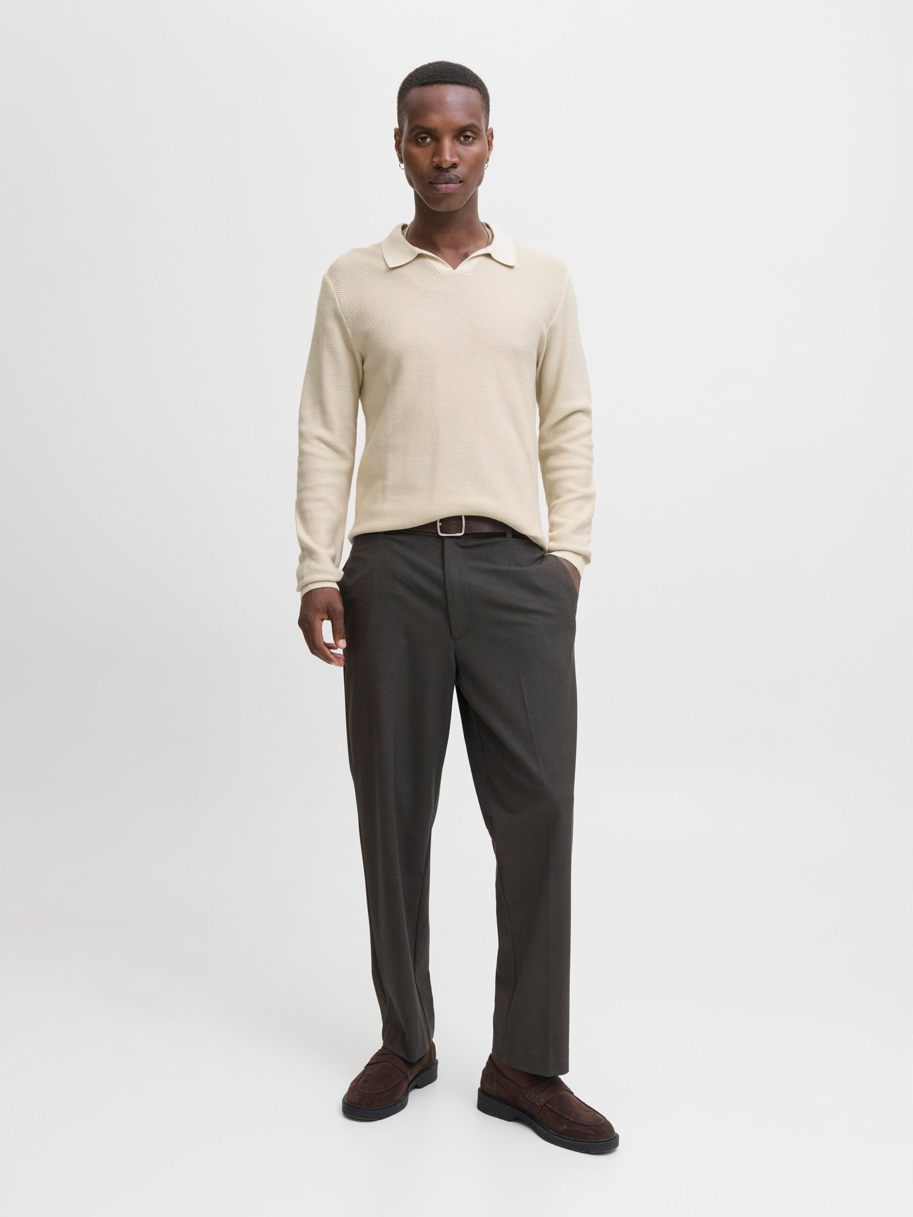 Jack & Jones Polokragenpullover »JPRBLAEASTON KNIT SPLIT NECK LS SN«