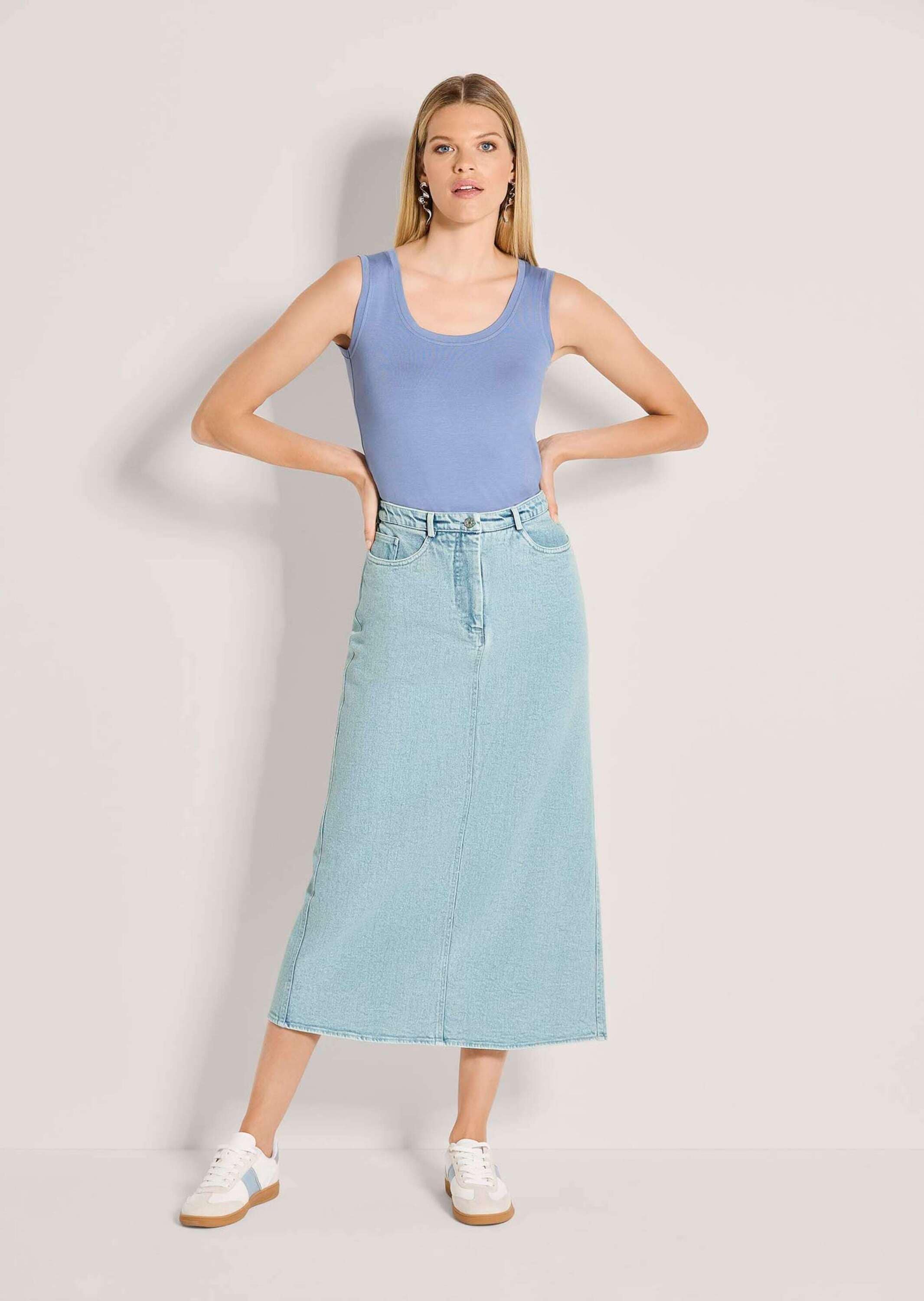 MADELEINE Regular-fit-Jeans »Jeansrock Midirock mit Formbund«