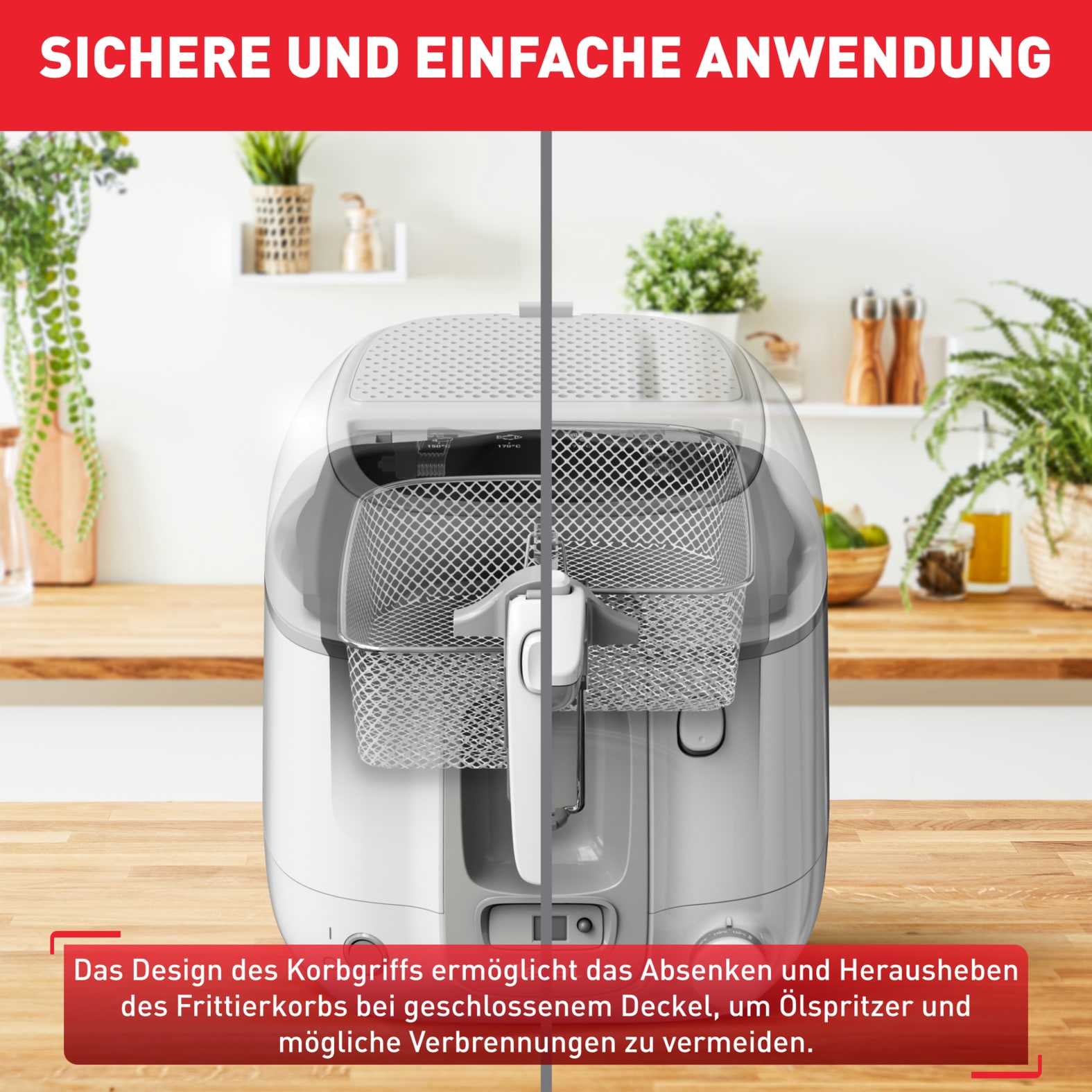 Tefal Fritteuse »FR3141 Super Uno«, 1800 W, Fassungsvermögen 2,2 l, einstellbarer Thermostat, leichte Anwendung & Reiningung, FR3141