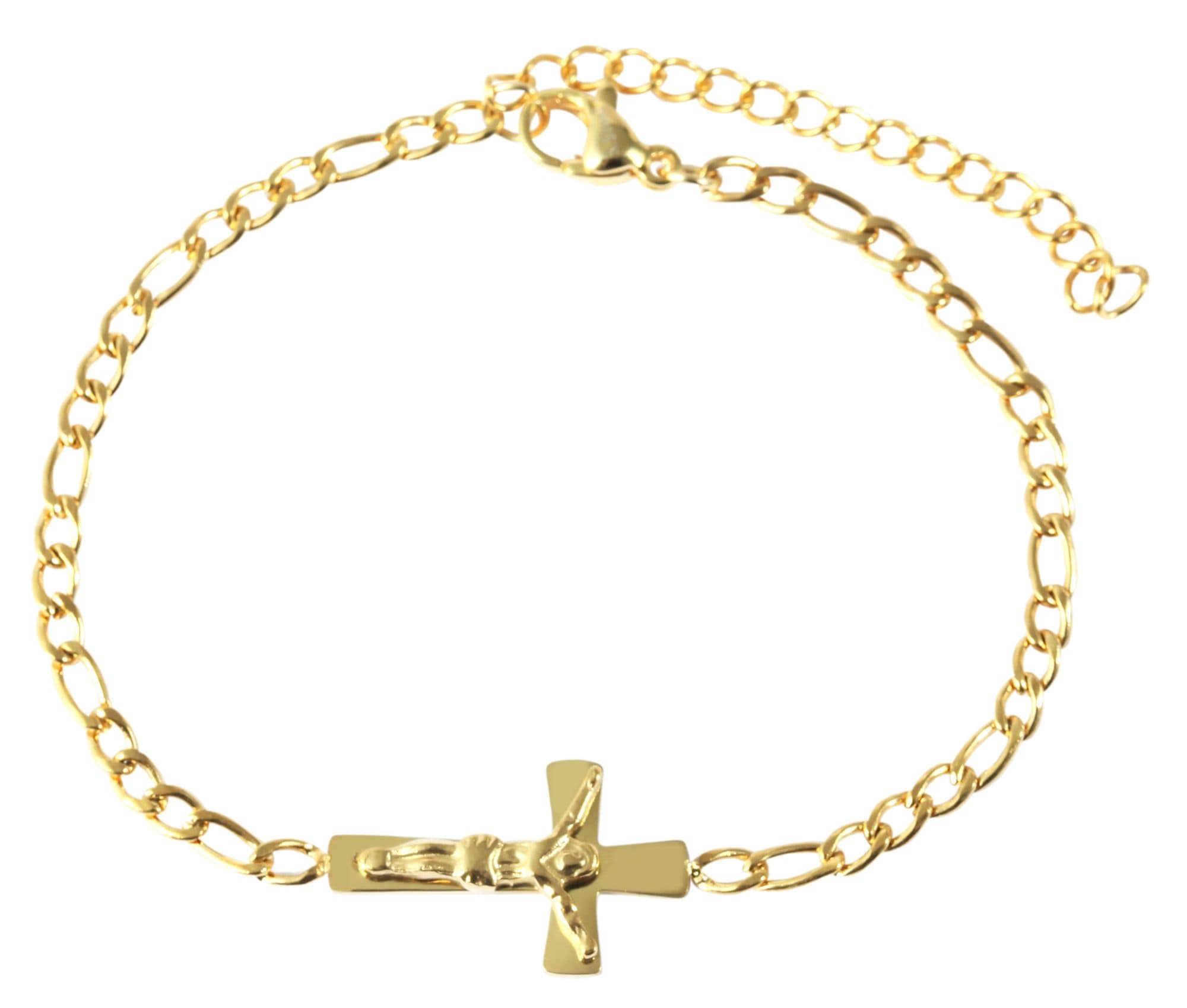 Adelia´s Armband »Unisex Armband ¿ Kreuz aus Edelstahl 21 cm«