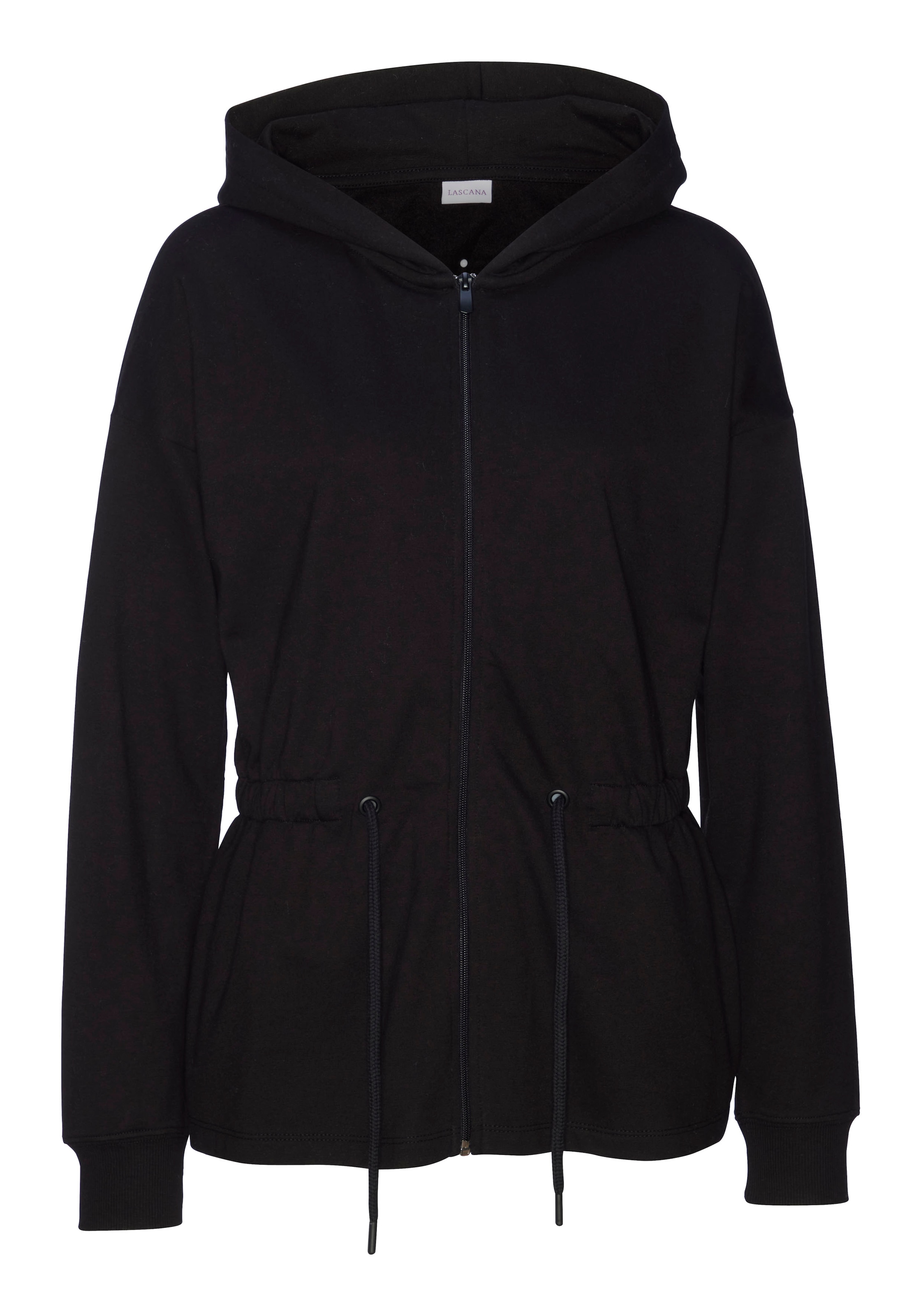LASCANA Sweatjacke, mit Tunnelzug in der Taille, Loungewear