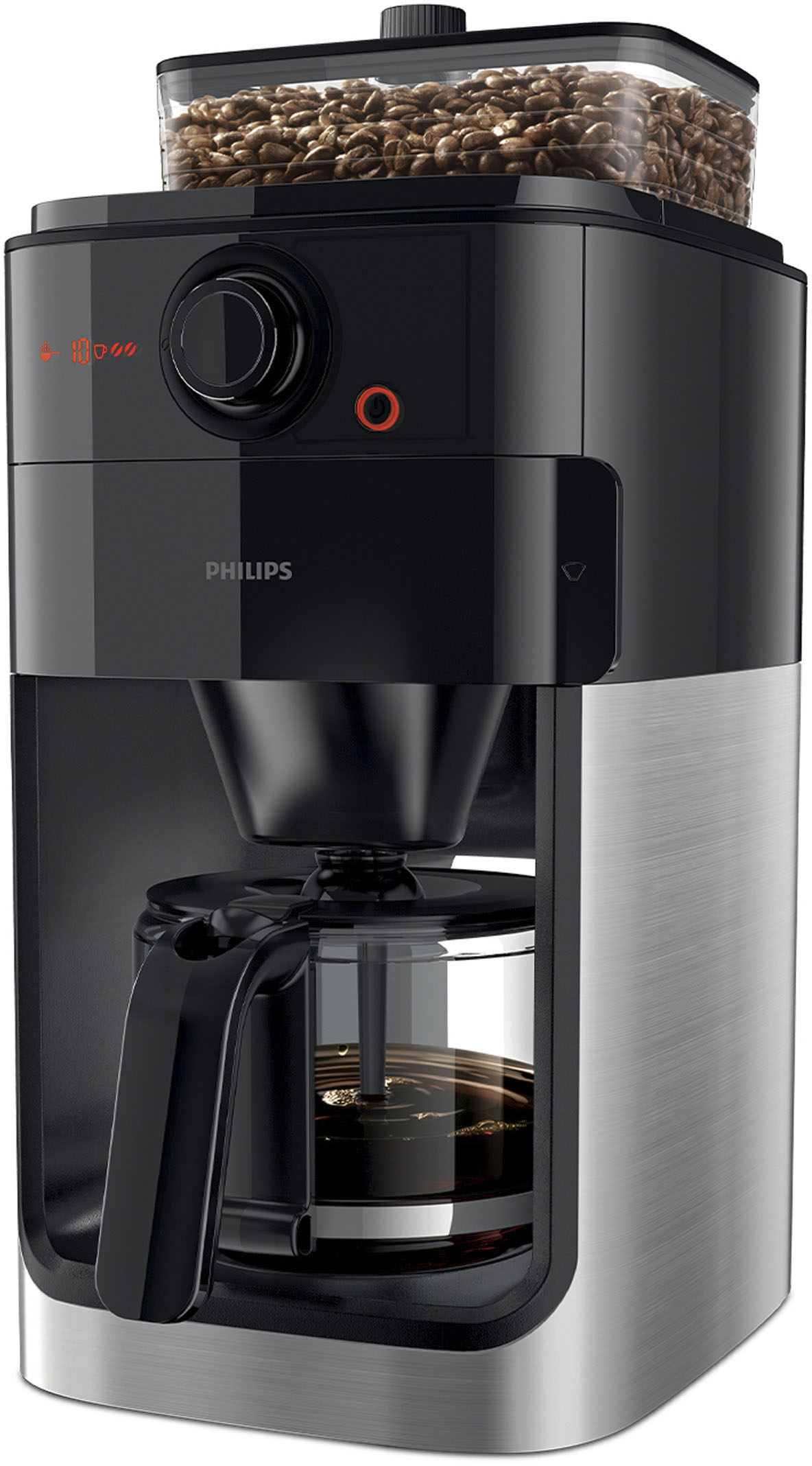 Kaffeemaschine mit Mahlwerk »Grind & Brew HD7767/00«, aromaversiegeltes Bohnenfach,...