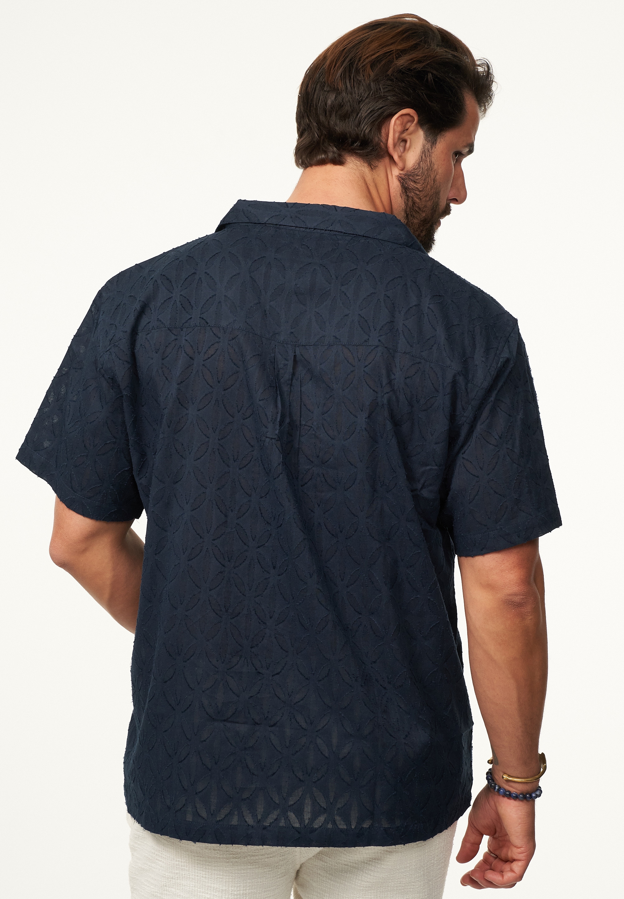 SOULSTAR Kurzarmhemd »Freizeithemd als Kurzam Hemd im Retro-Look - Strick Polo-Hemd Overshirt im Regular-Fit für Herren« Herren Kurzarm Strick Polo-Hemd T-Shirt