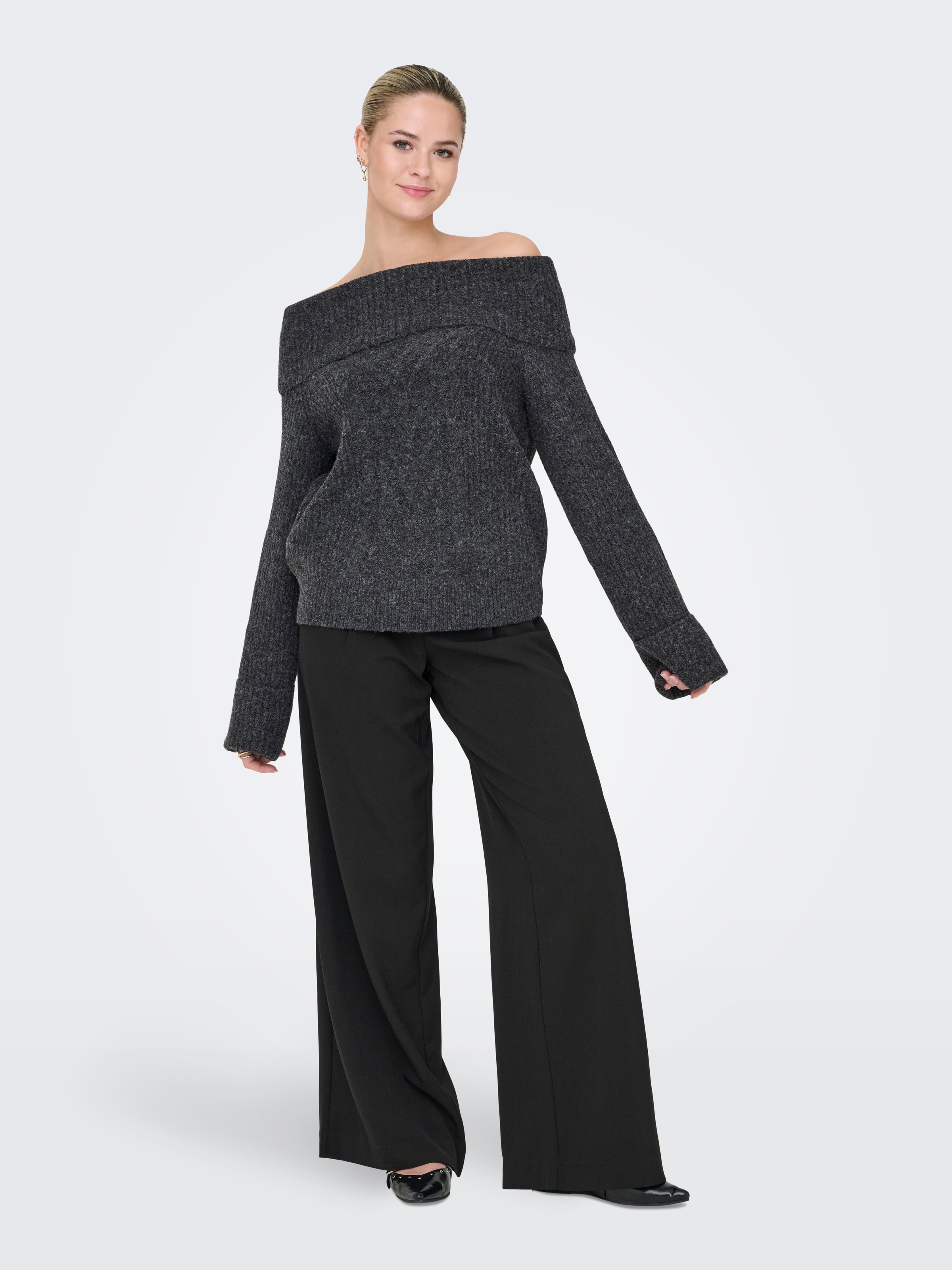 ONLY Strickpullover »ONLLUNA LS OFF SHOULDER PULLOVER KNT«