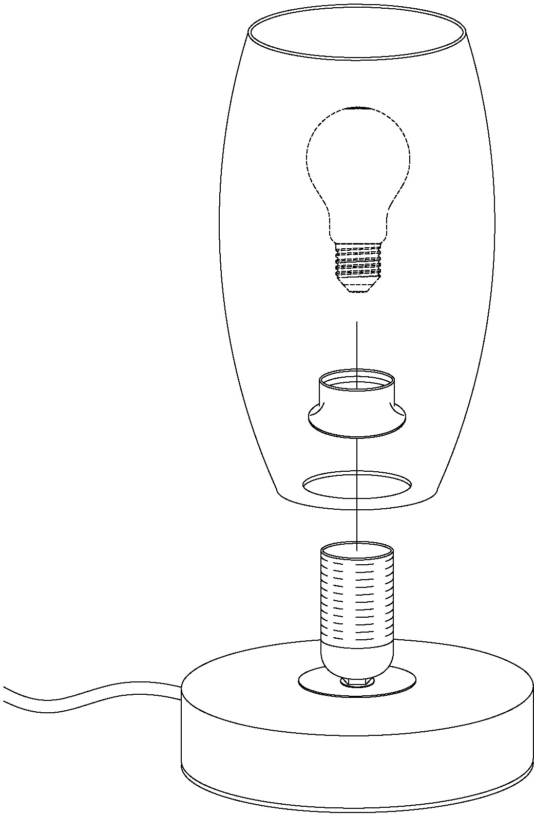 EGLO Tischleuchte »BATISTA 3«, 1 flammig, Leuchtmittel E27 | Leuchtmittel wechselbar-ohne Leuchtmittel, Für Tisch, Sideboard oder Kommode, aus Stahl und handgemachtem Glas