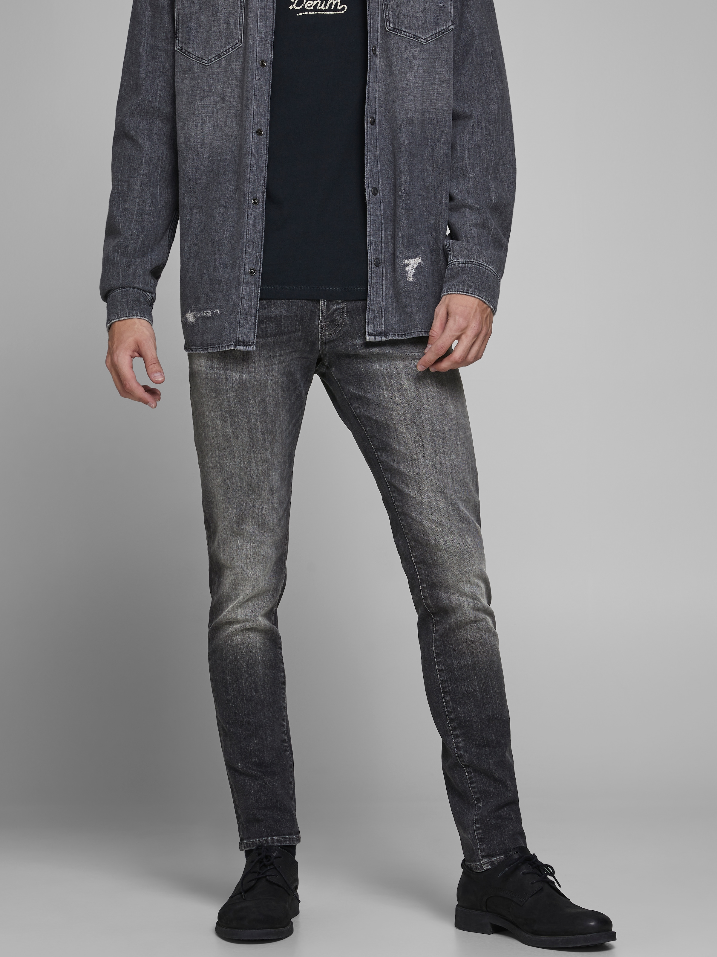 Jack & Jones Slim-fit-Jeans »JJIGLENN – Slim-Fit-Jeans mit niedriger Leibhöhe«, Used, modisch, slim fit, Denim/Jeans
