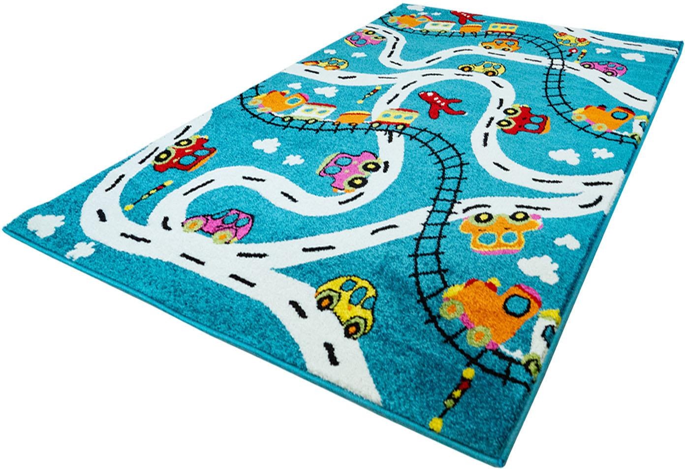 Carpet City Kinderteppich »Moda Kids 1511«, rechteckig, 11 mm Höhe, Kinder Straßen-Spielteppich, Kurzflor