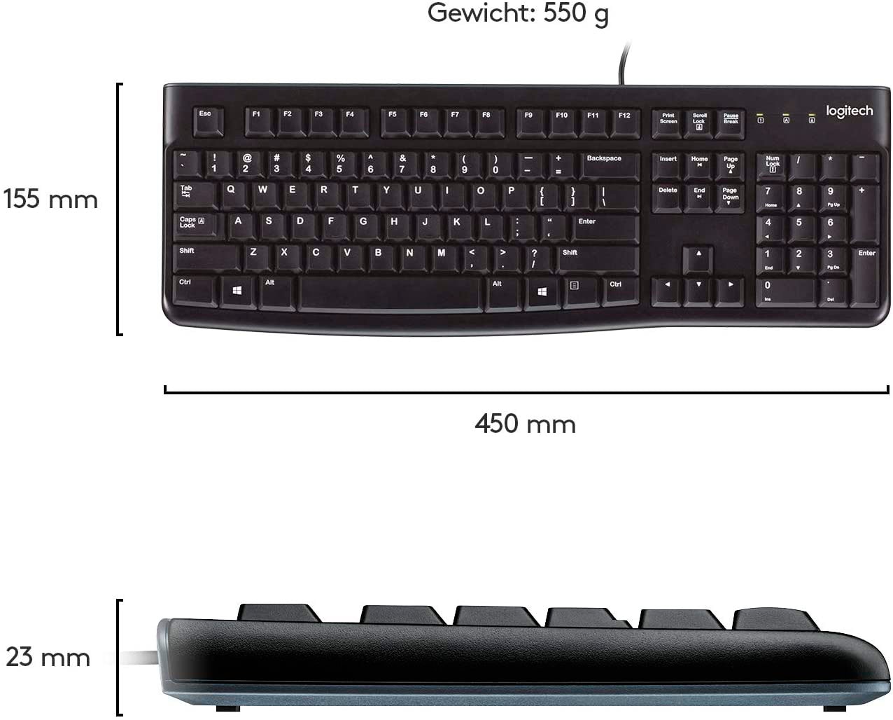 Logitech PC-Tastatur »Keyboard K120 for Business«, (Ziffernblock)