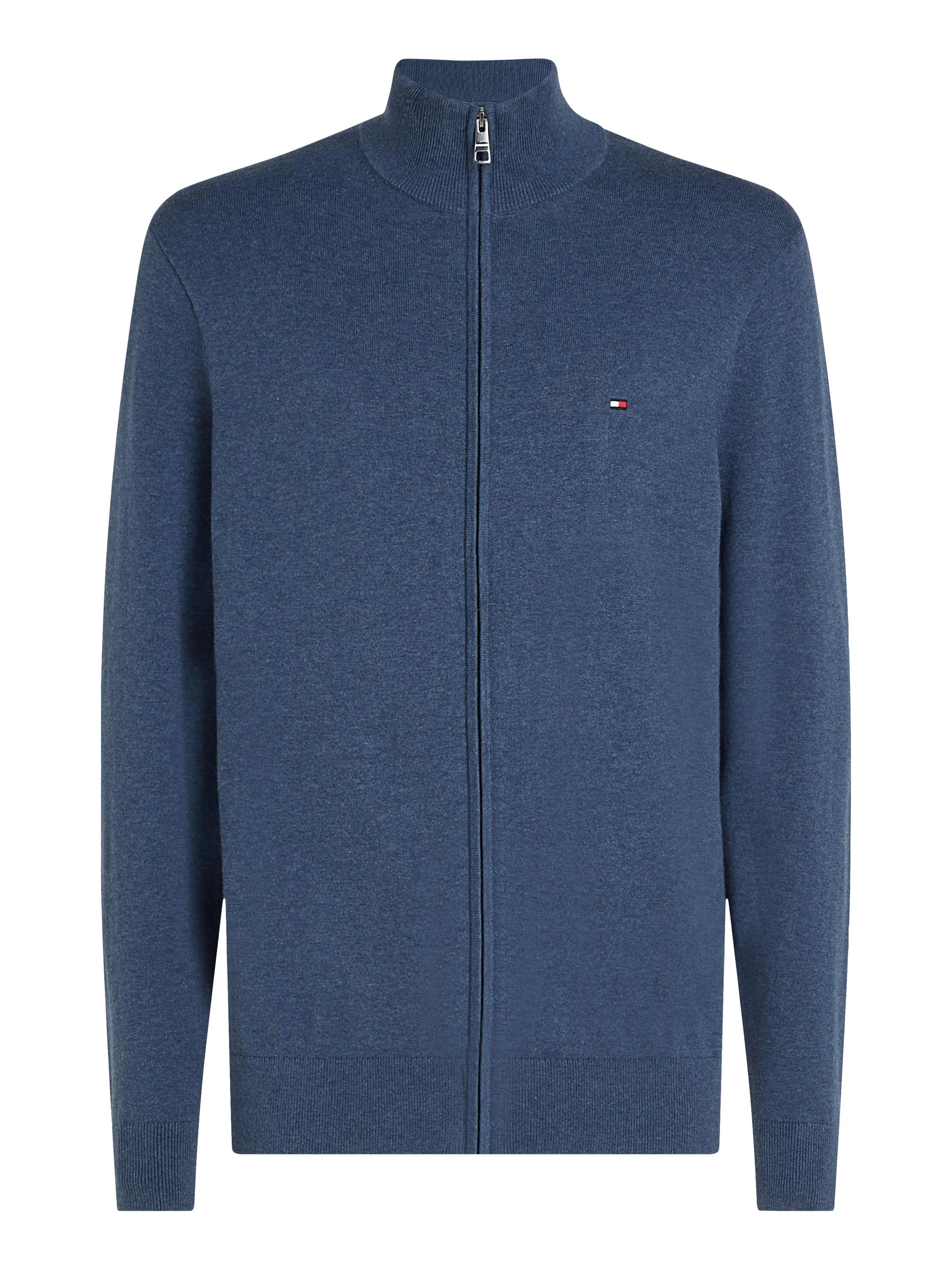 Tommy Hilfiger Strickjacke »ESSENTIAL COTTON ZIP THRU«, mit Logostickerei