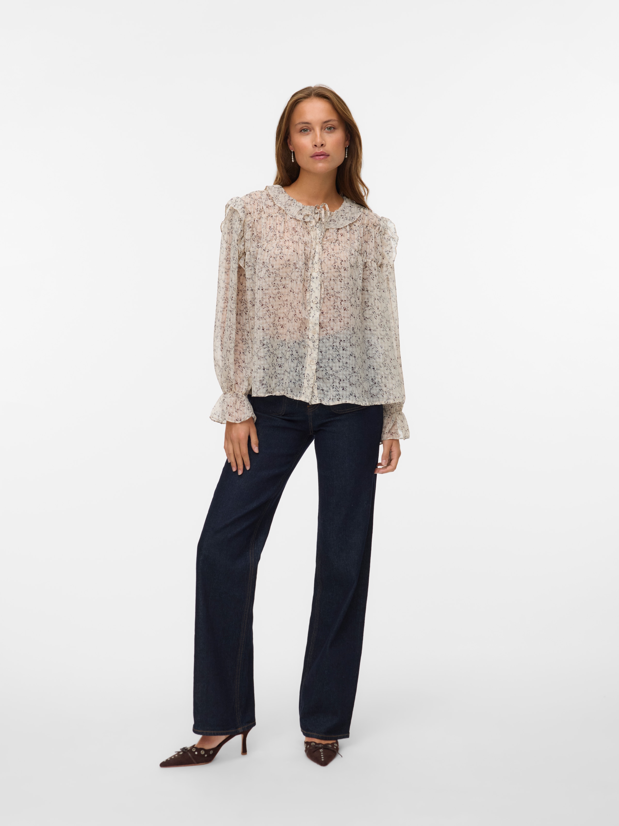 Vero Moda Rüschenbluse »VMPETRA LS SHIRT WVN GA NOOS«