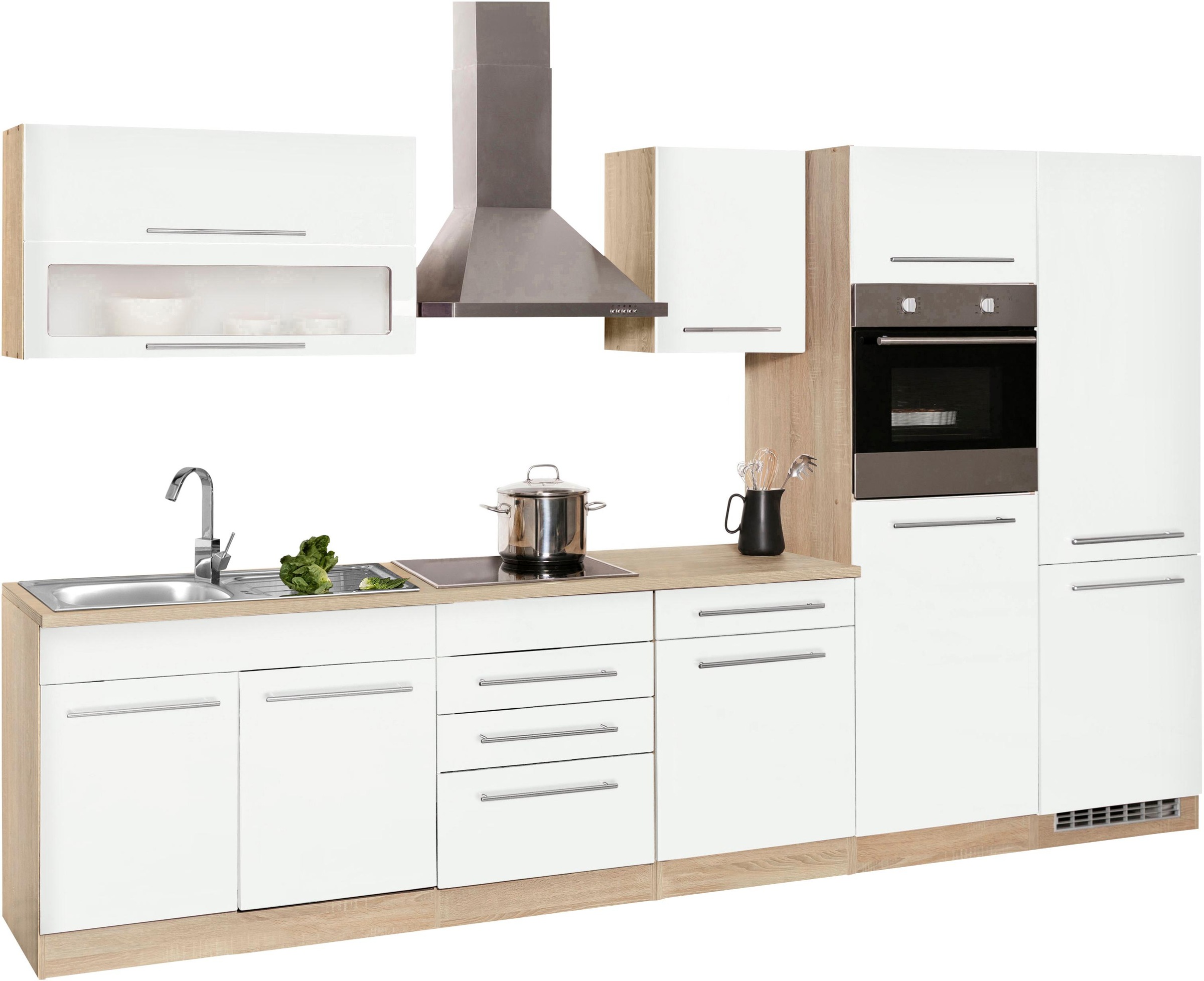 KOCHSTATION Küchenzeile »KS-Eton« mit E-Geräten, Breite 330 cm