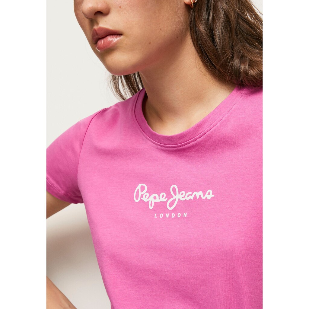 Pepe Jeans T-Shirt »VIOLETTE«, in figurbetonter Passform und in schlichter unifarbener Optik