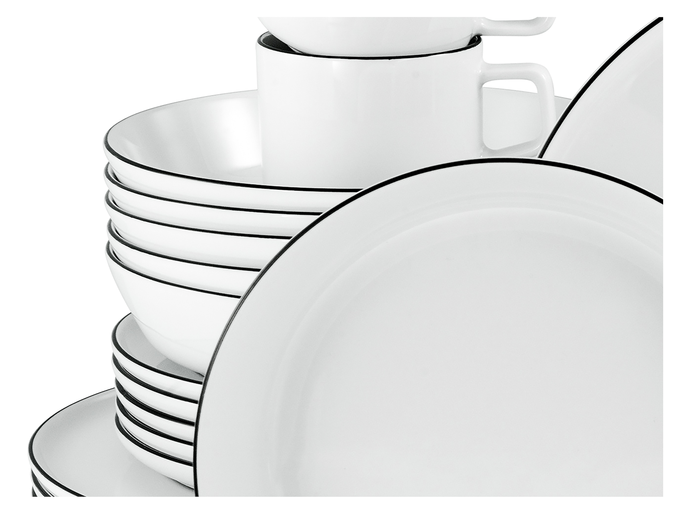 CreaTable Kombiservice »Chef Collection Black Line, Kombi-Service 30-tlg« Daily Use, Zeitlos