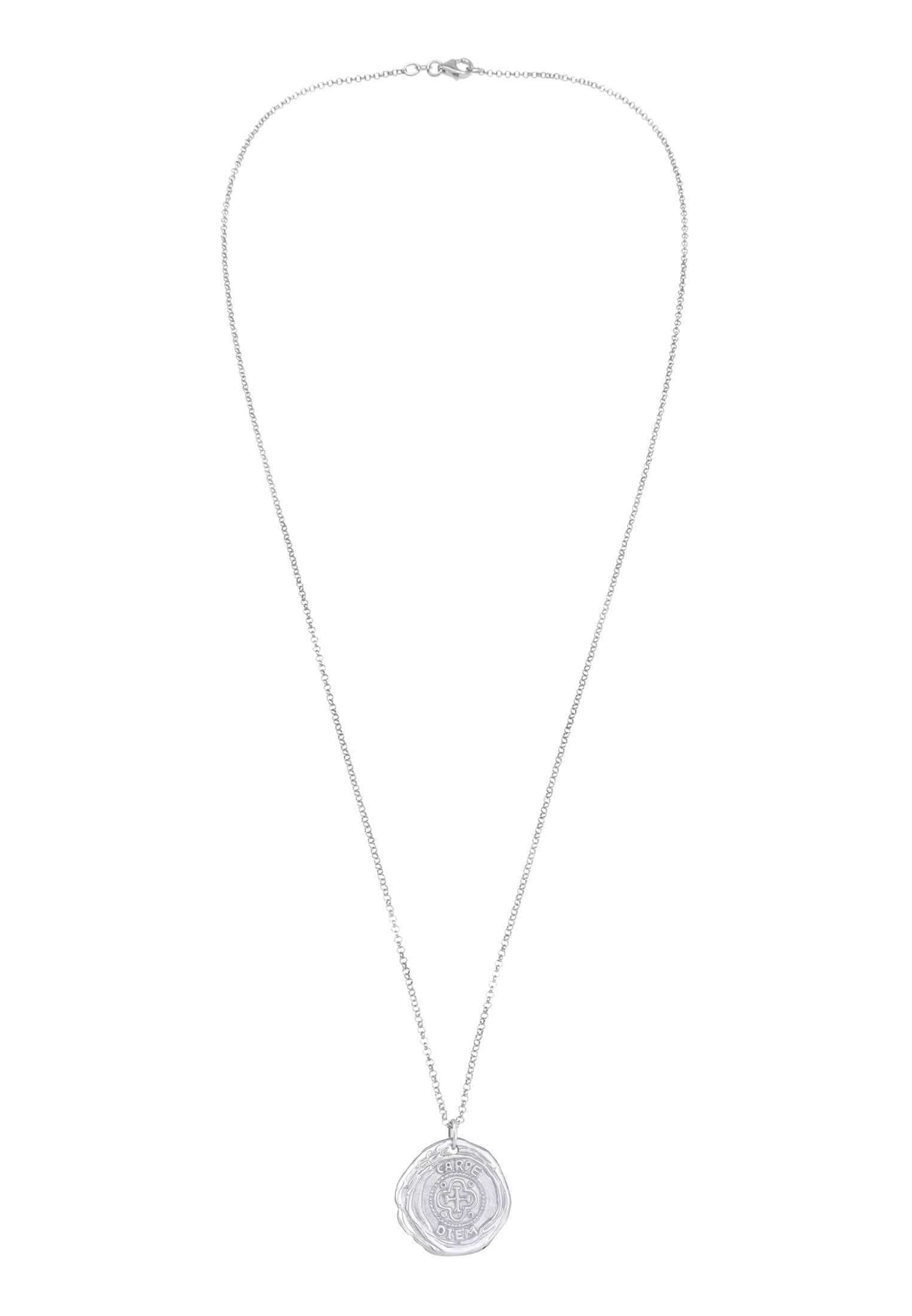 Kuzzoi Lange Kette »Halskette Herren Antike Münze Coin Kreuz 925 Silber«