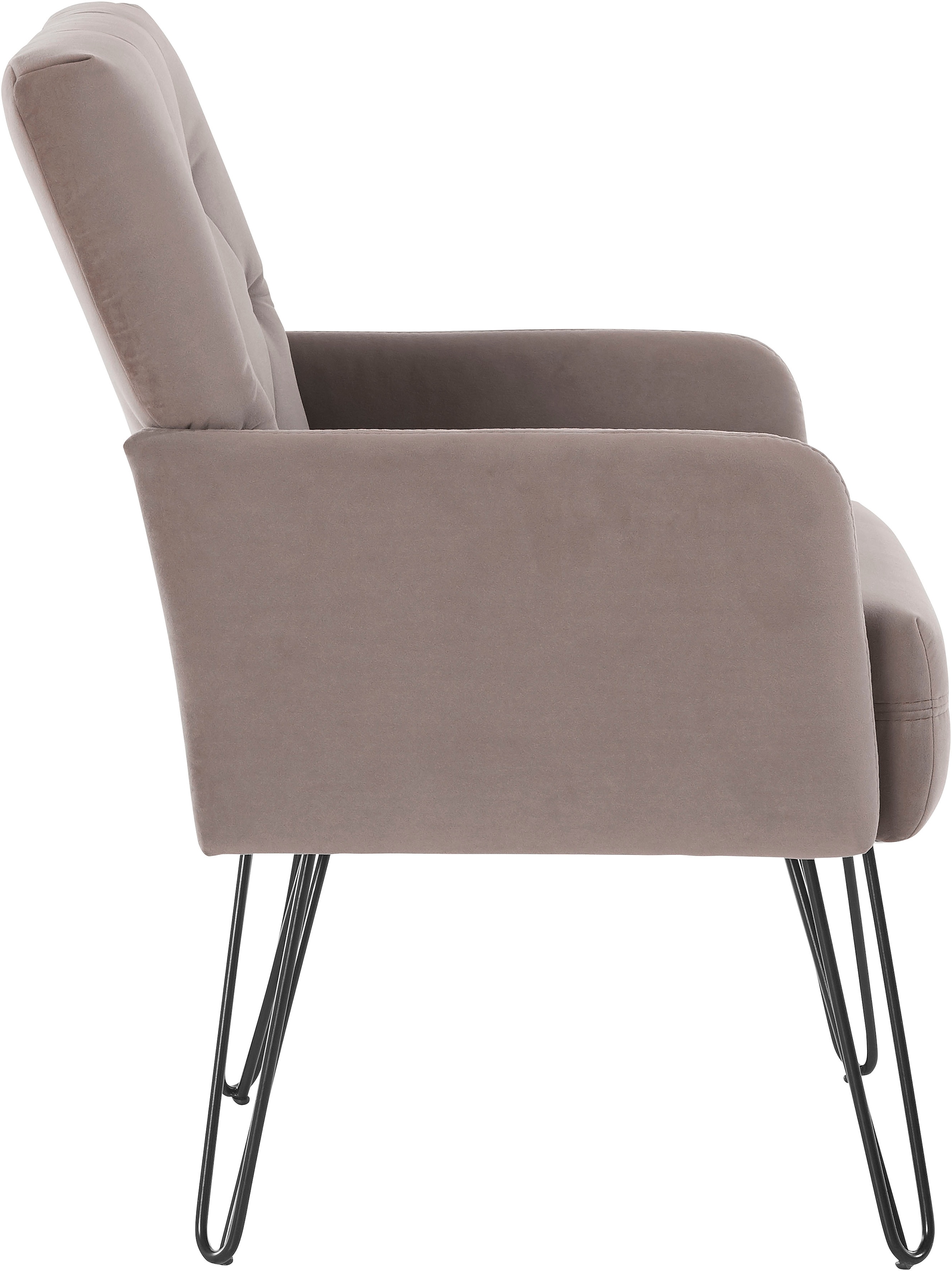 exxpo - sofa fashion Sessel »Doppio, Loungesessel mit Designuntergestell, bequem und elegant« aufwendige Rückenverarbeitung, Breite 61 cm