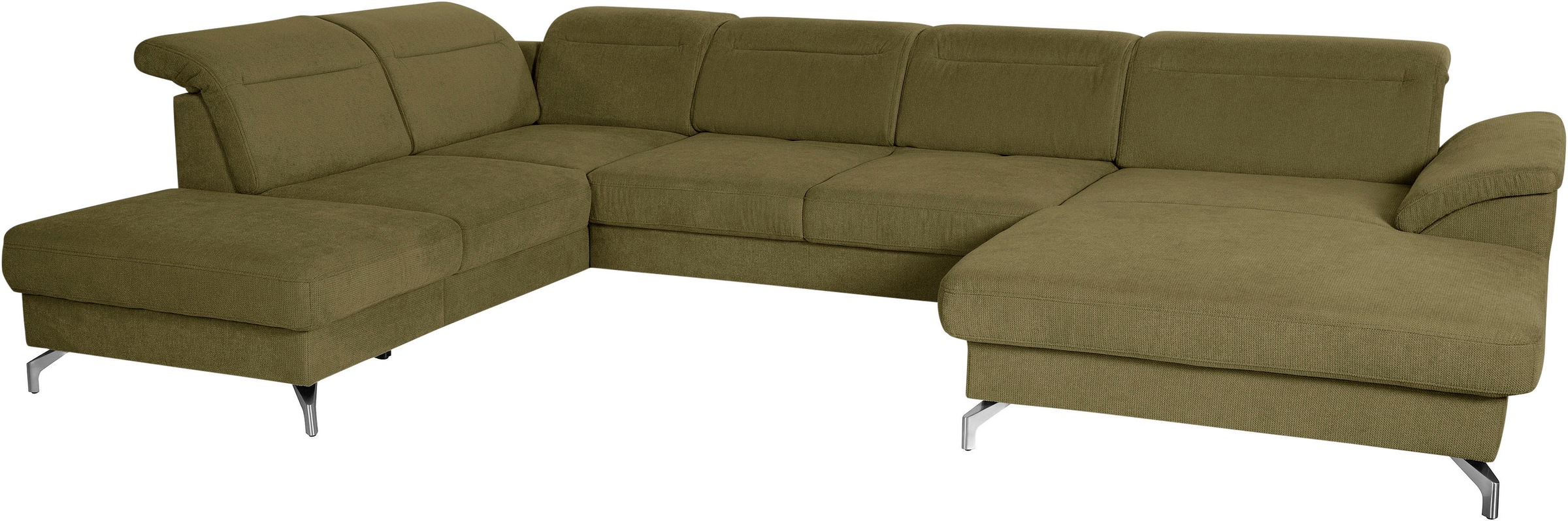 sit&more Wohnlandschaft »Percy U-Form«, 12 cm Fußhöhe, Sitztiefenverstellung, wahlweise in 2 Fußfarben
