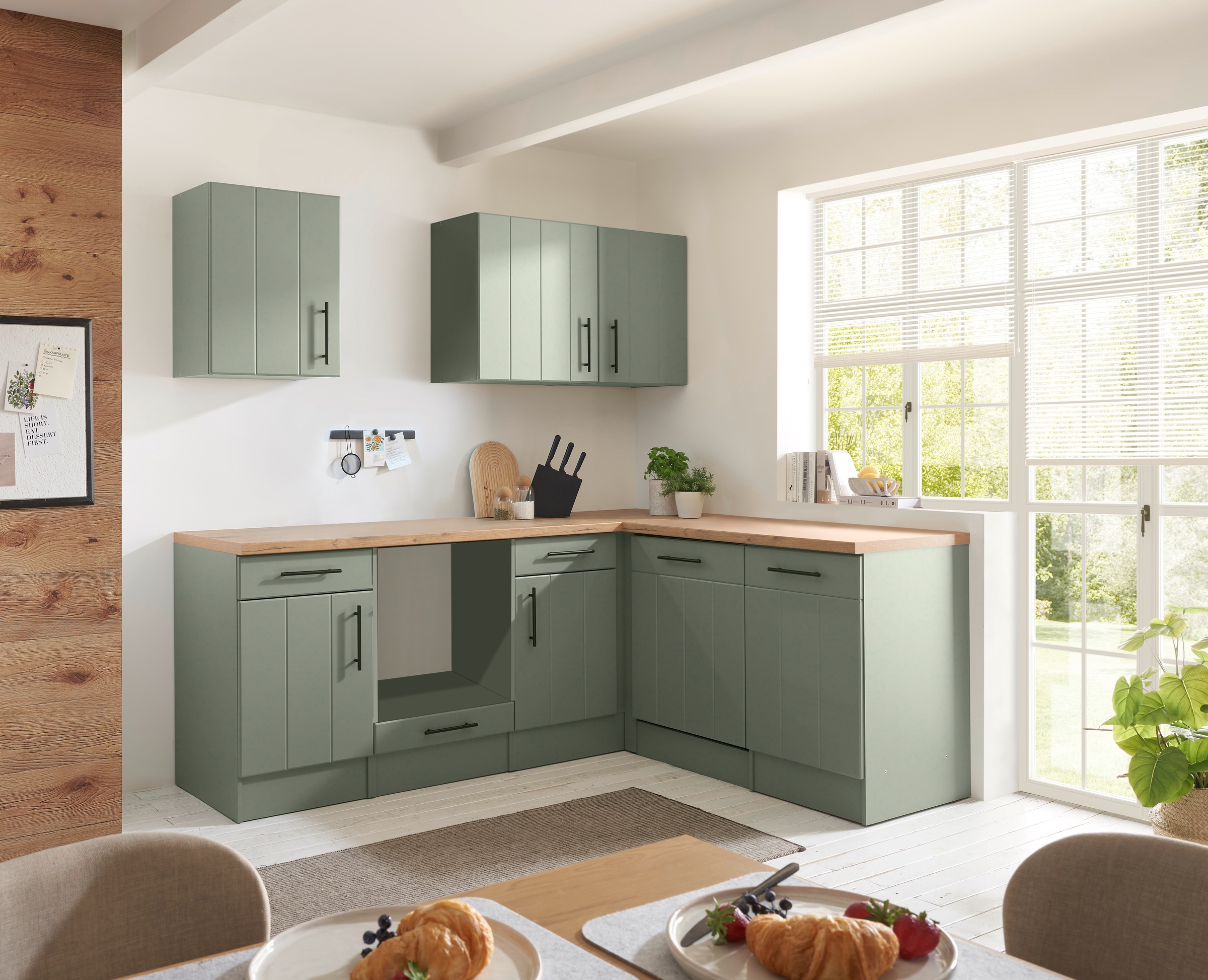 RESPEKTA Winkelküche »Anton« Breite 220 cm, 90 cm Arbeitshöhe, wahlweise mit und ohne E-Geräte