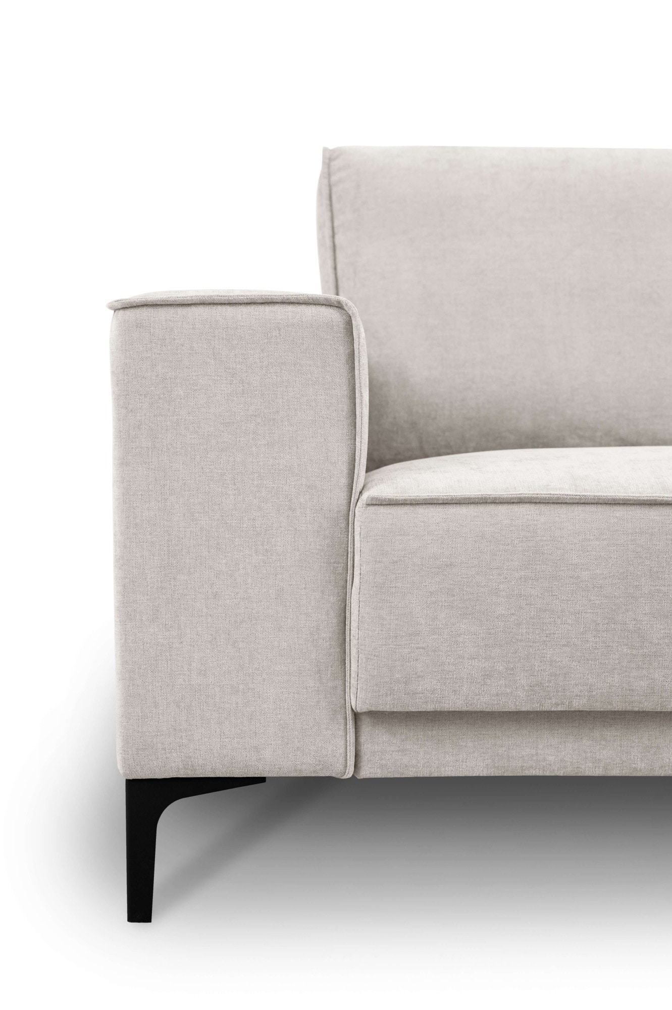 Places of Style Wohnlandschaft »XXL Sofa Oland, Struktur, Flachgewebe, Luxus-Microfaser, Boucle«, U-Form, 342 cm, Wellenunterfederung, Skandi-Design, Metallfüße