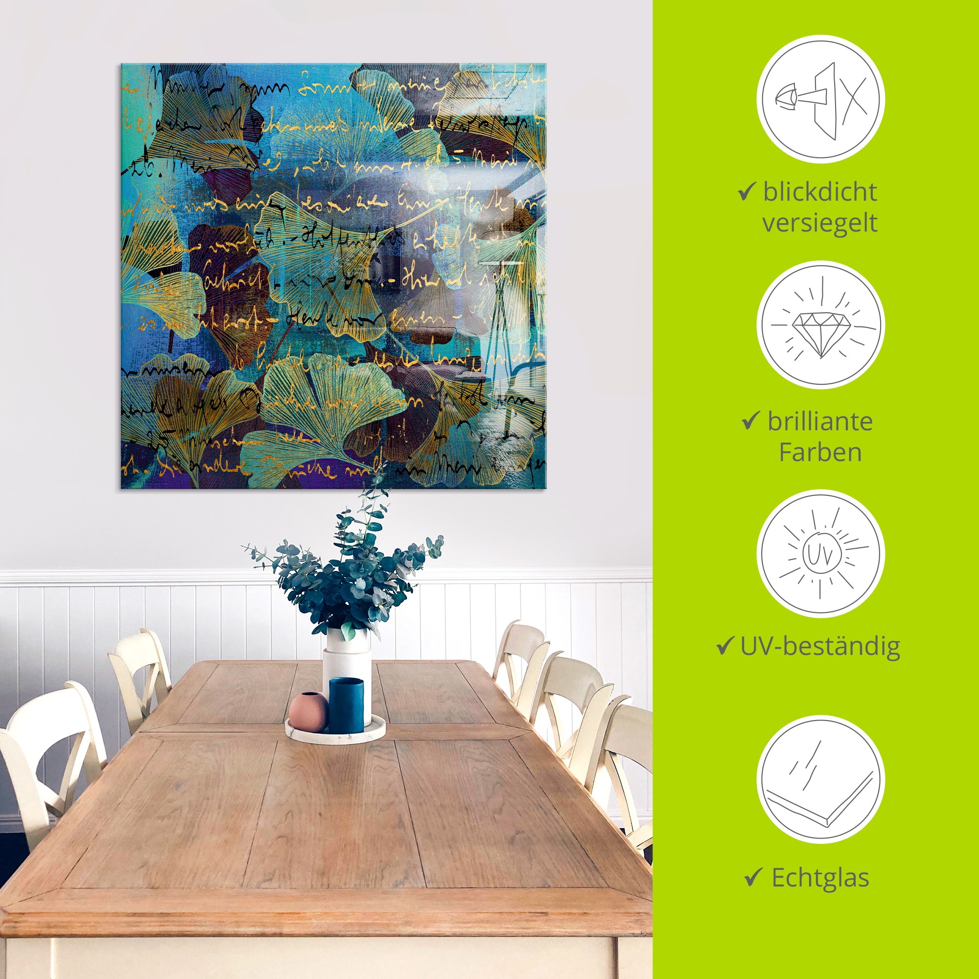 Artland Glasbild »Ginko« Muster 1 Stk. tlg. in verschiedenen Größen