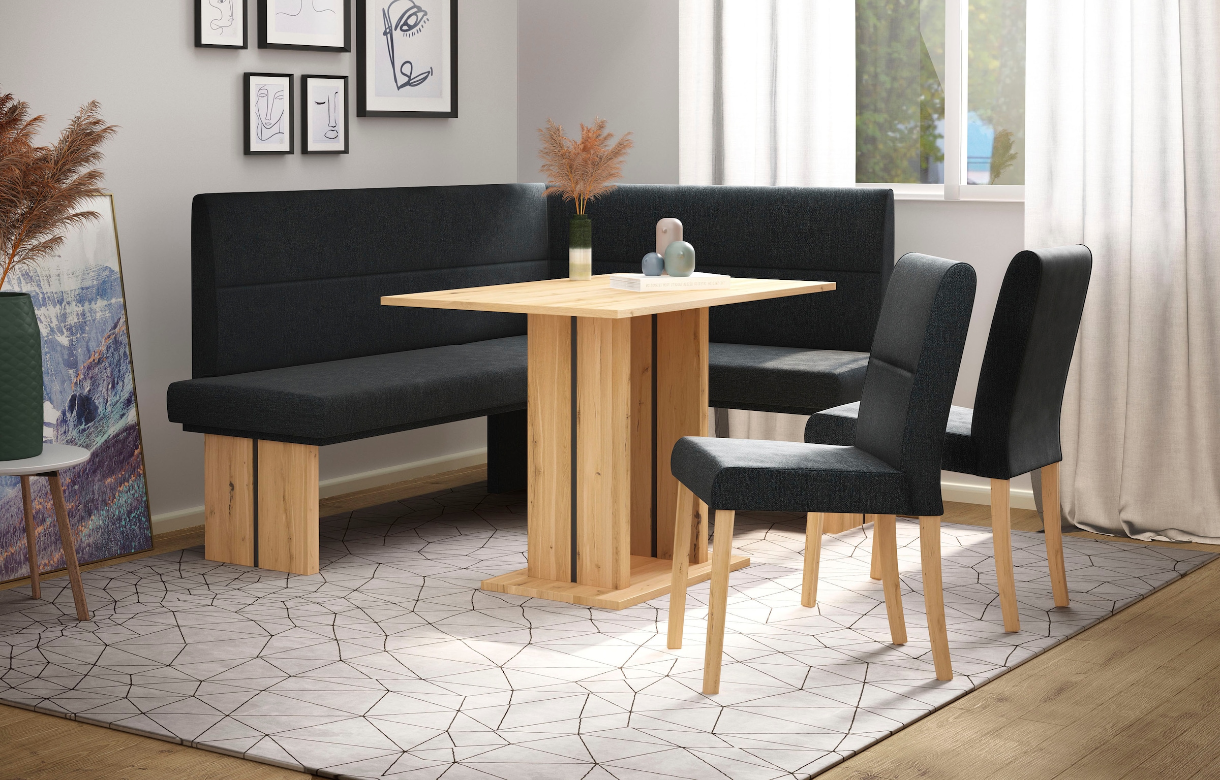 Eckbankgruppe »Emma Essgruppe Esszimmer Küche«, (Set, 4 tlg., Eckbank 2 Stühle 1...