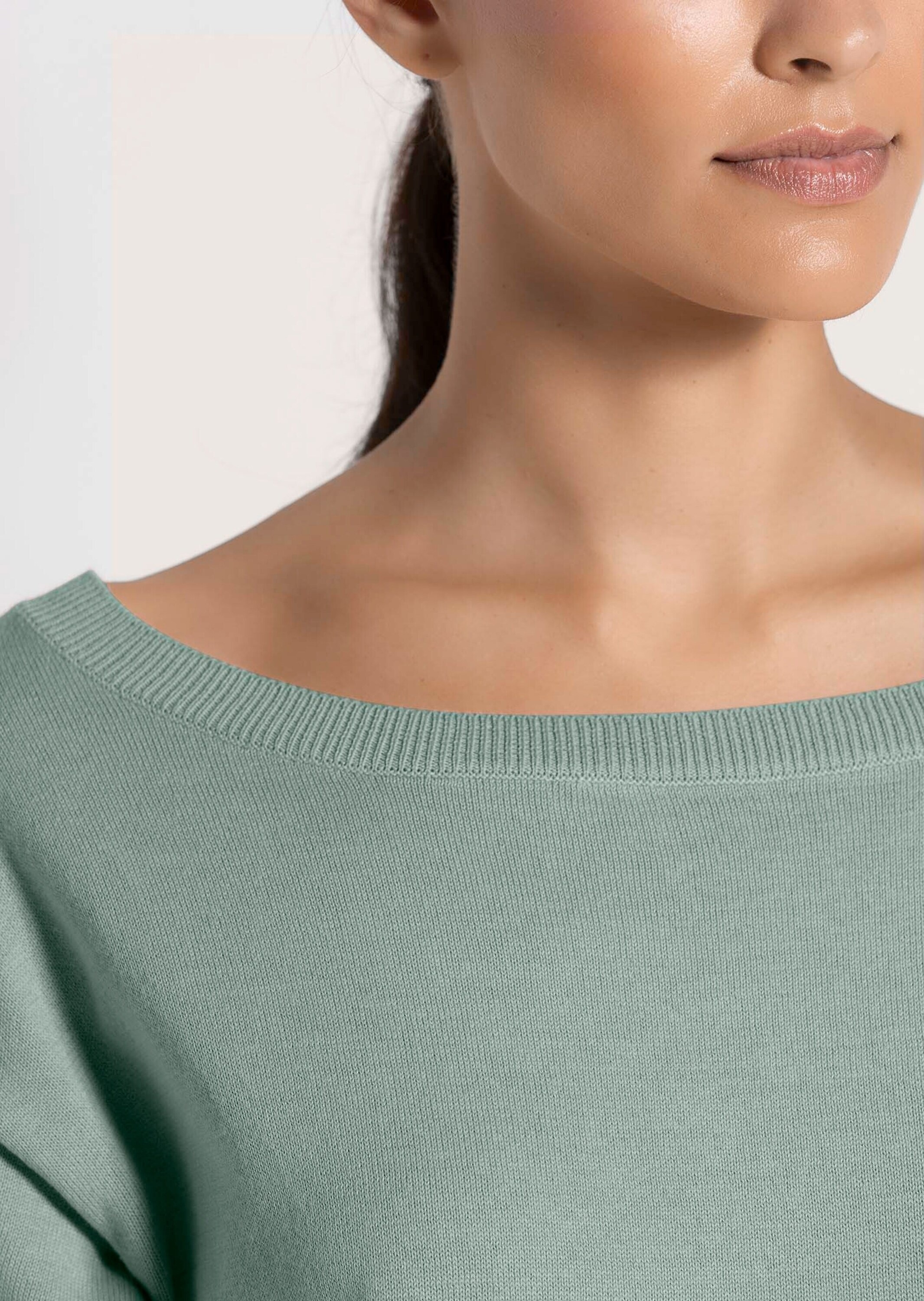 MADELEINE Longpullover »Strickpullover Sommerlicher Baumwollpullover mit 3/4-Ärmeln« Legere Kurzform