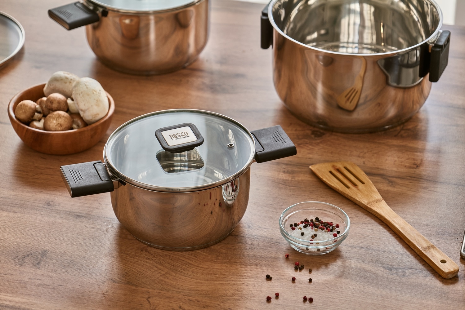 RESTO Kitchenware Kochtopf »Anser, energiesparend und spülmaschinenfest, im Geschenkkarton« 2 Stk. tlg. Edelstahl 18/10